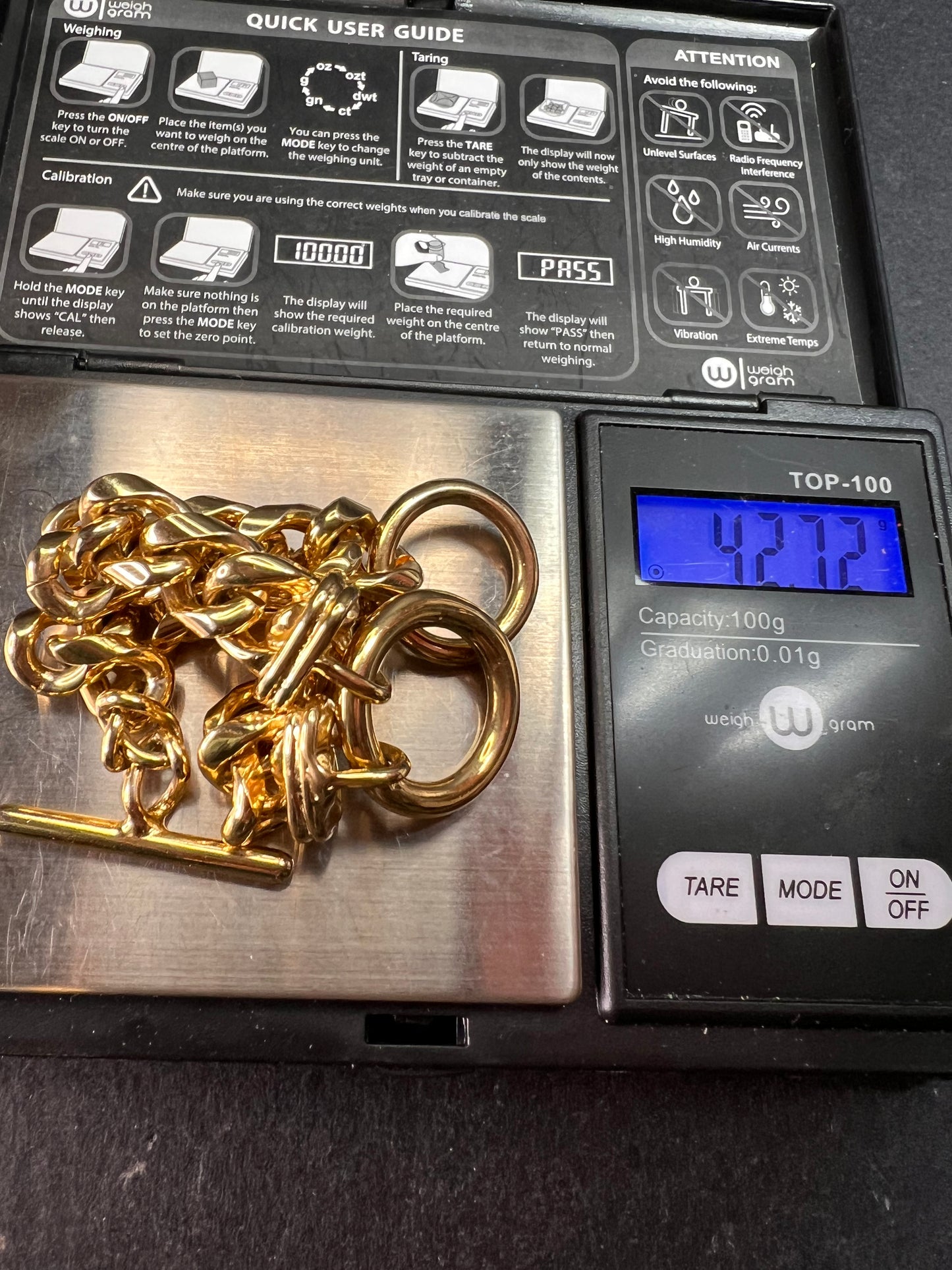 Chunky Gold Tone Curb Chain O-Ring Toggle Clasp Bracelet Costume Jewelry