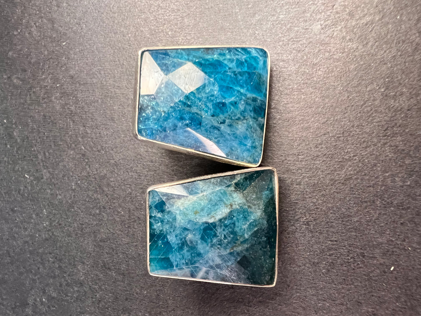 NEW Jay King blue apatite geometric sterling silver earrings