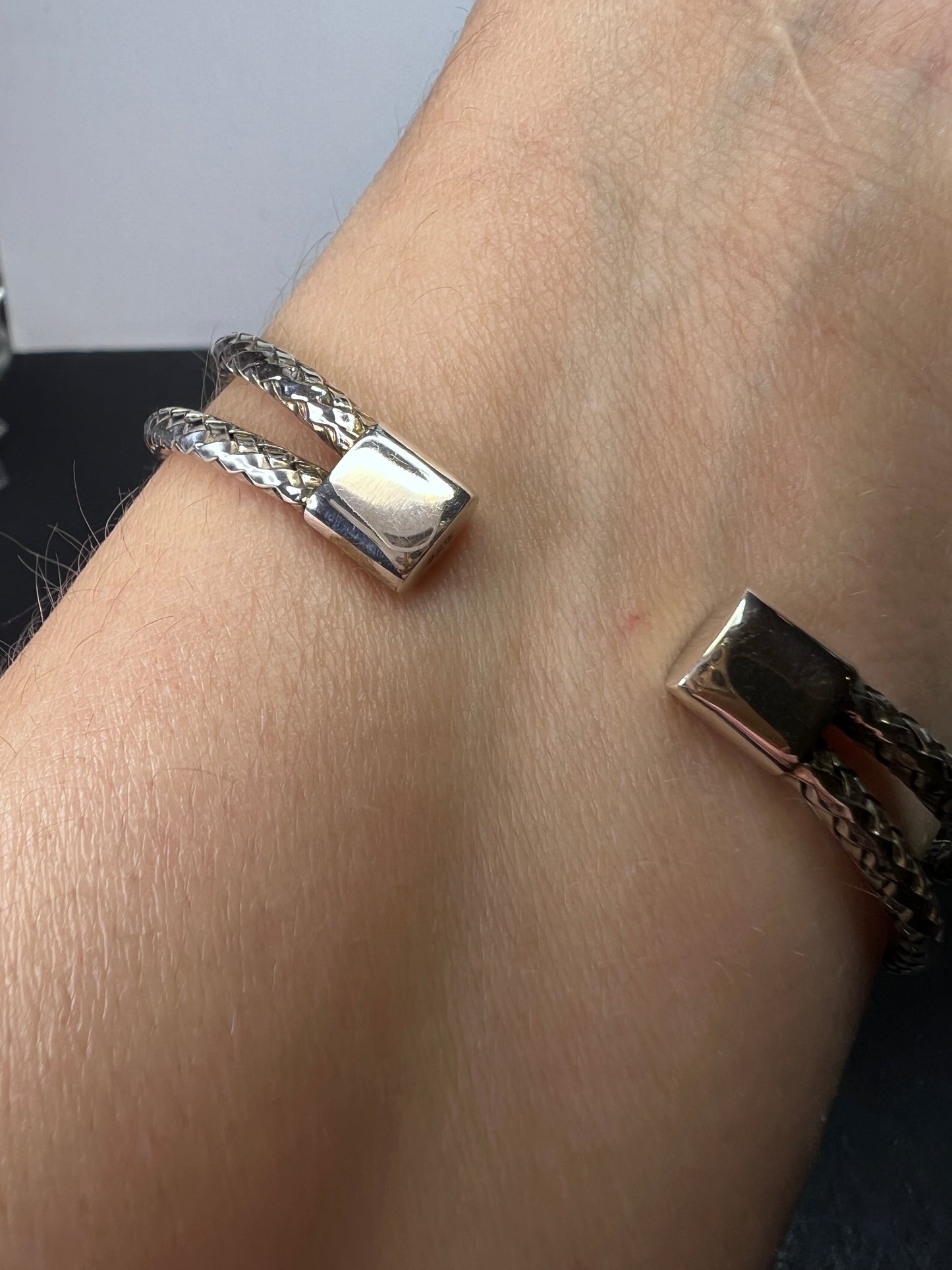 Sterling silver adjustable cuff bracelet