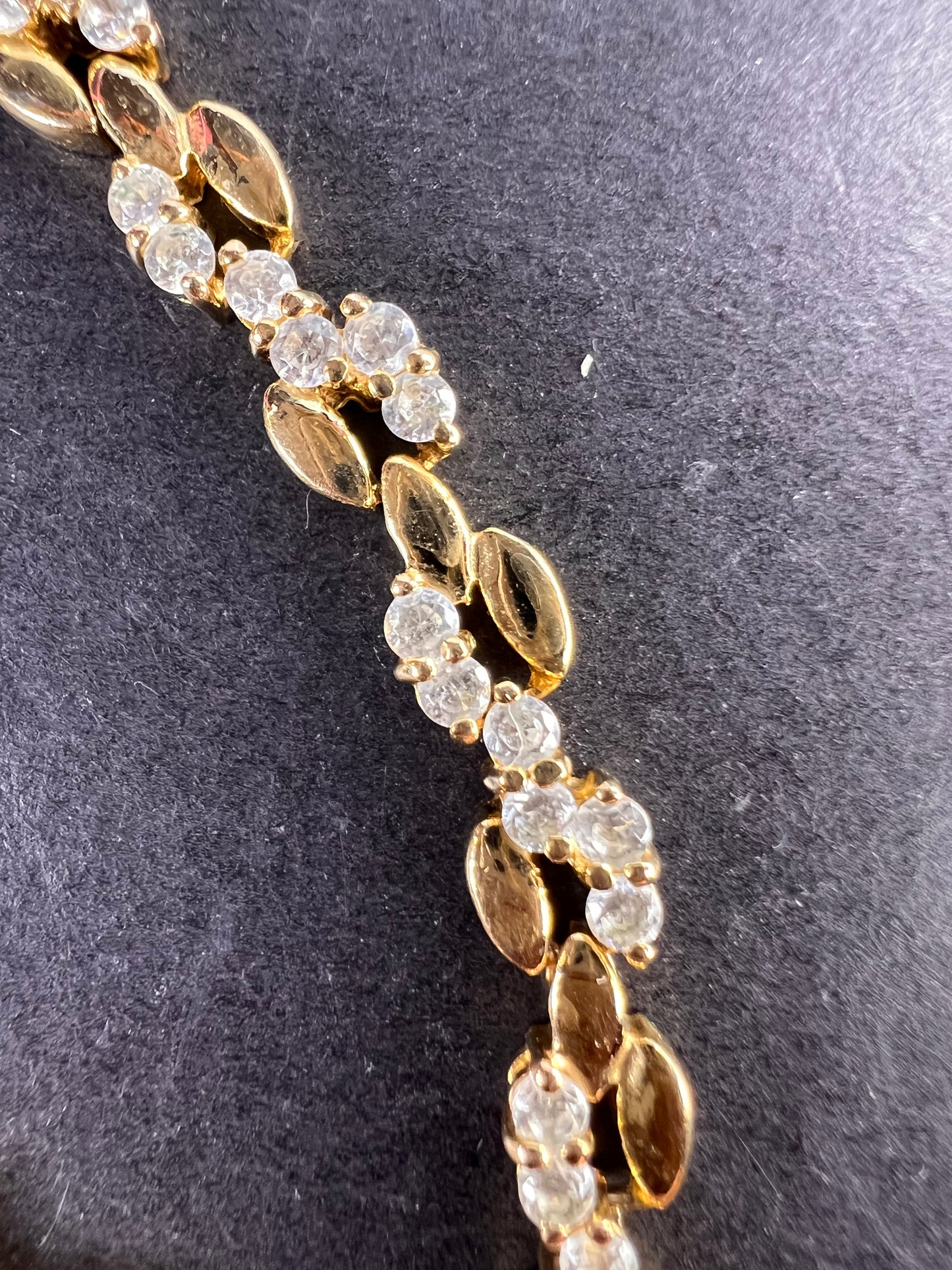 Vintage CZ bracelet in gold over sterling silver