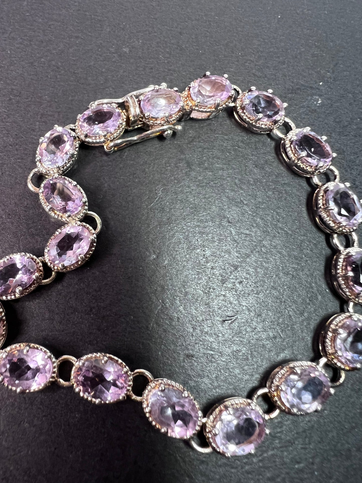 Rose de France amethyst sterling silver bracelet