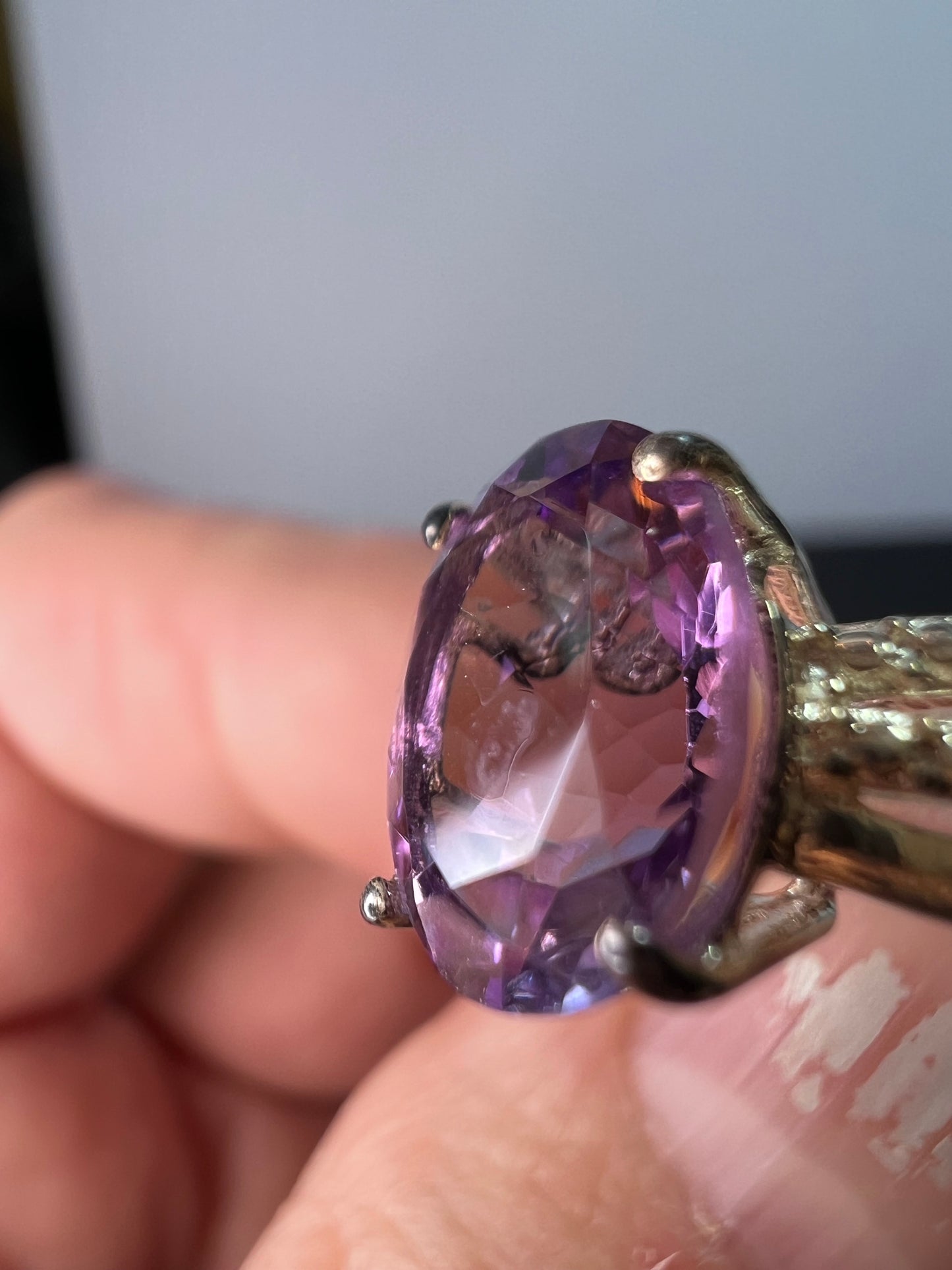 Amethyst sterling silver solitaire ring size 9