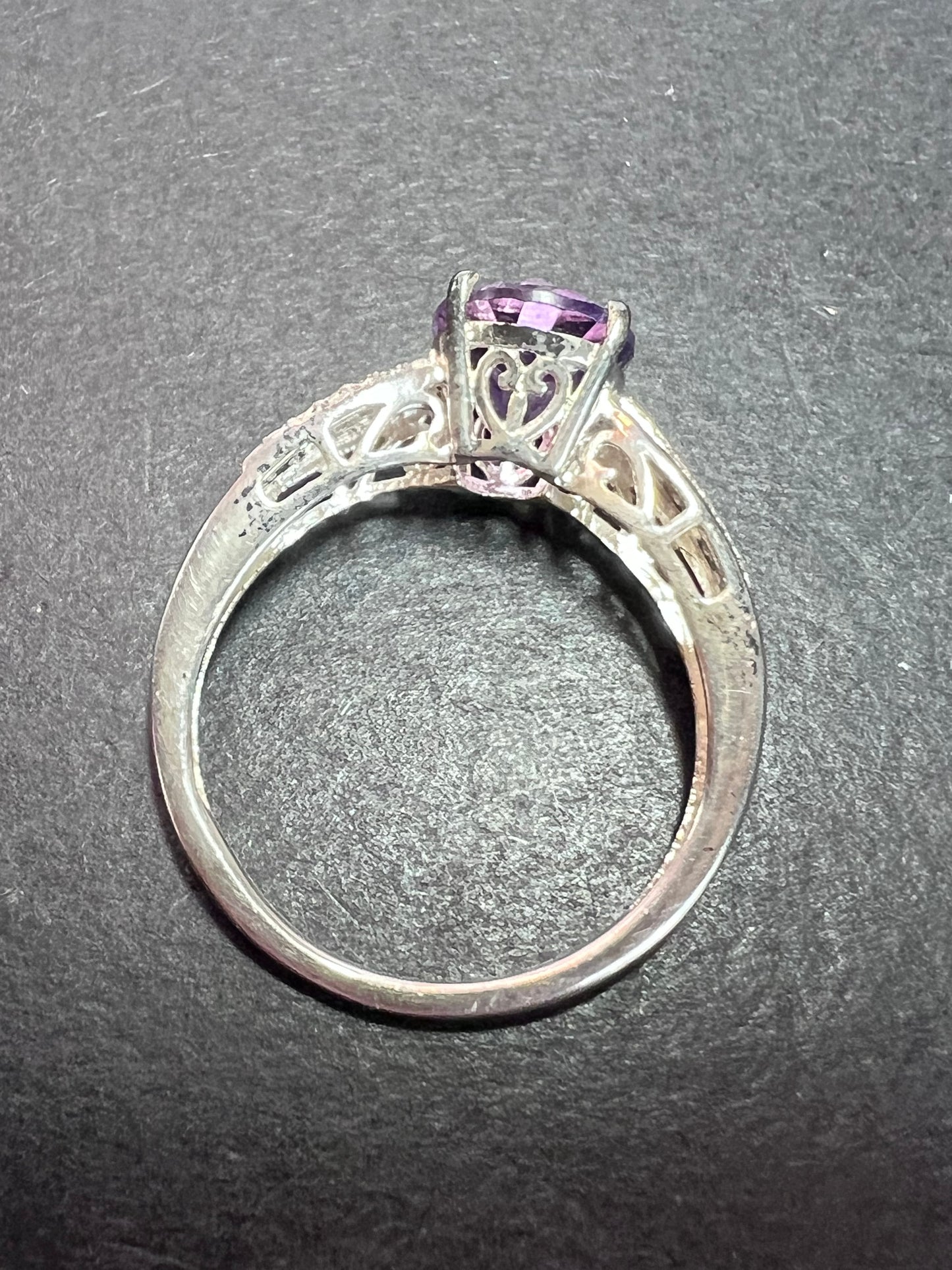 Amethyst sterling silver solitaire ring size 9