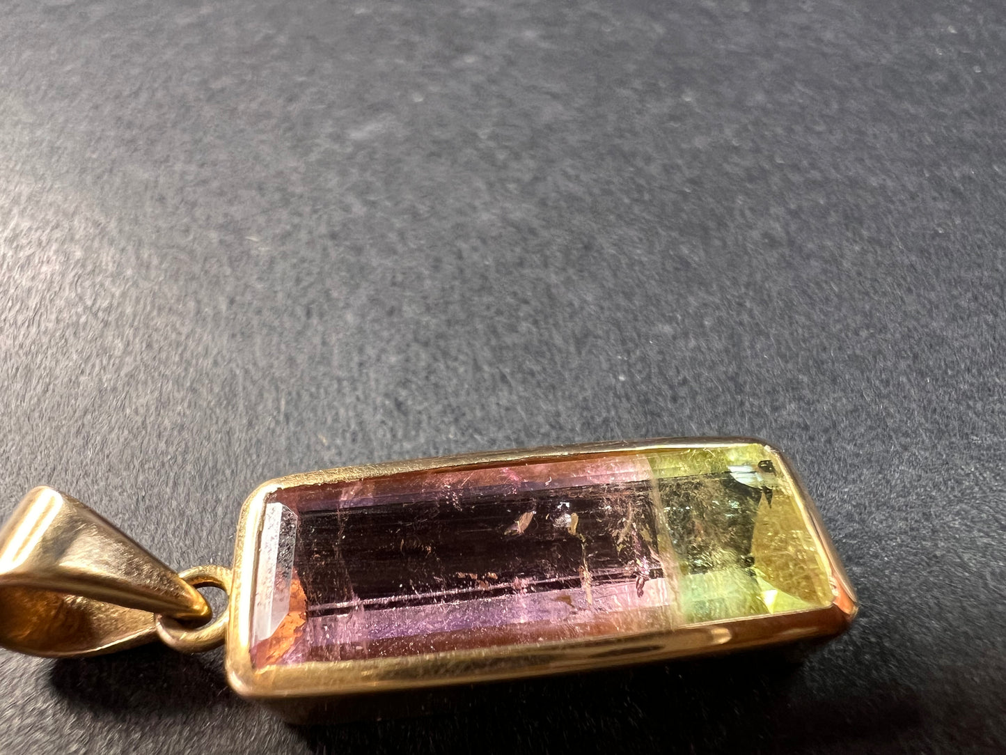 Vintage 14k gold watermelon tourmaline pendant