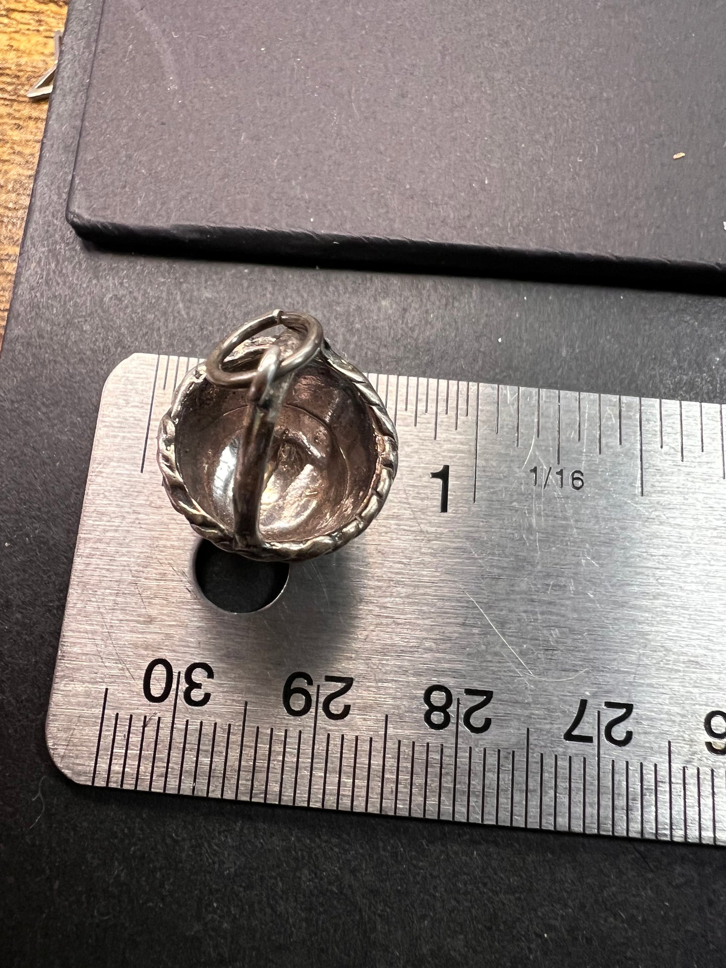 Vintage Sterling Silver Woven Basket Pendant Charm 3.79g