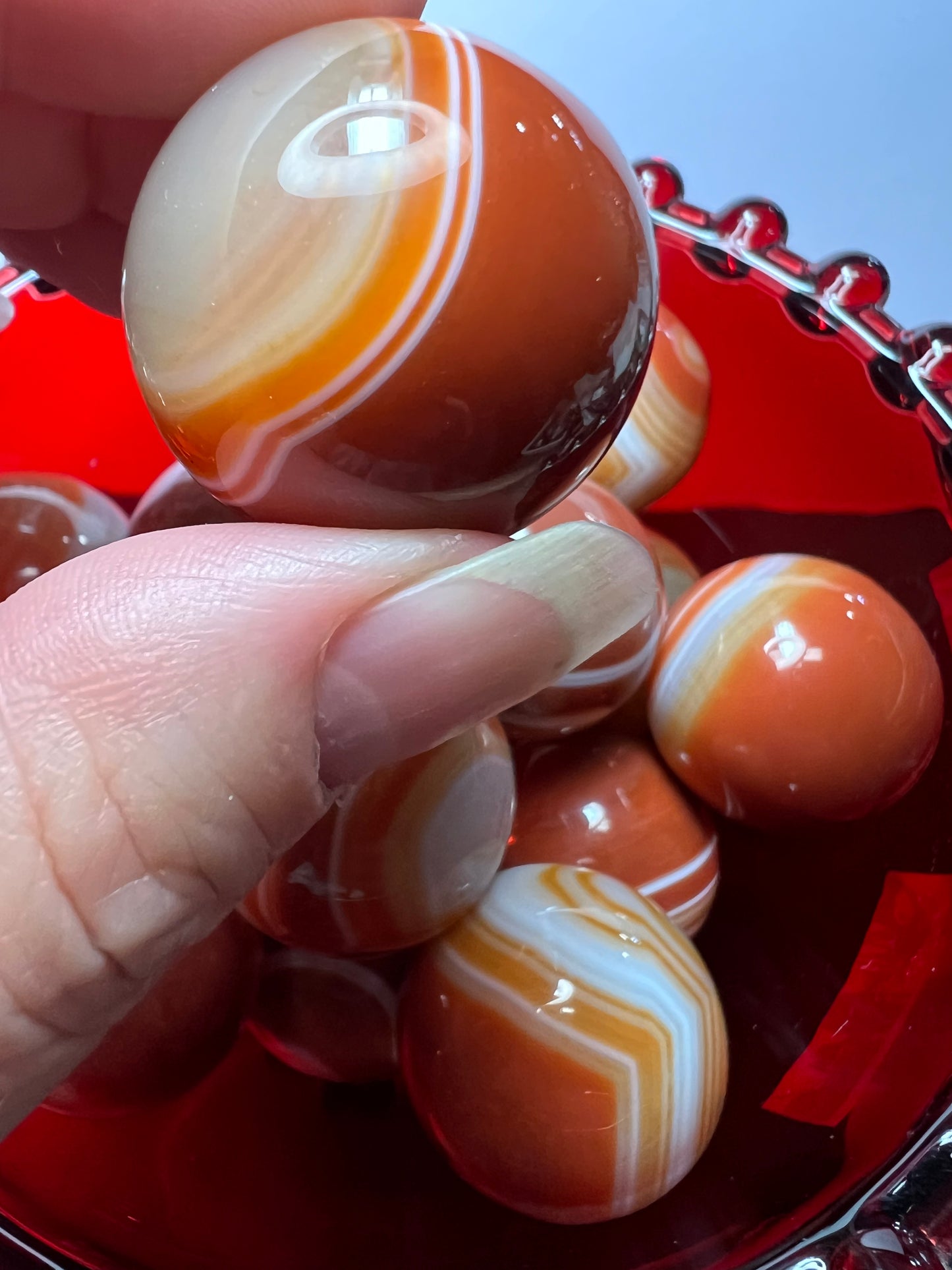 Banded carnelian small spheres