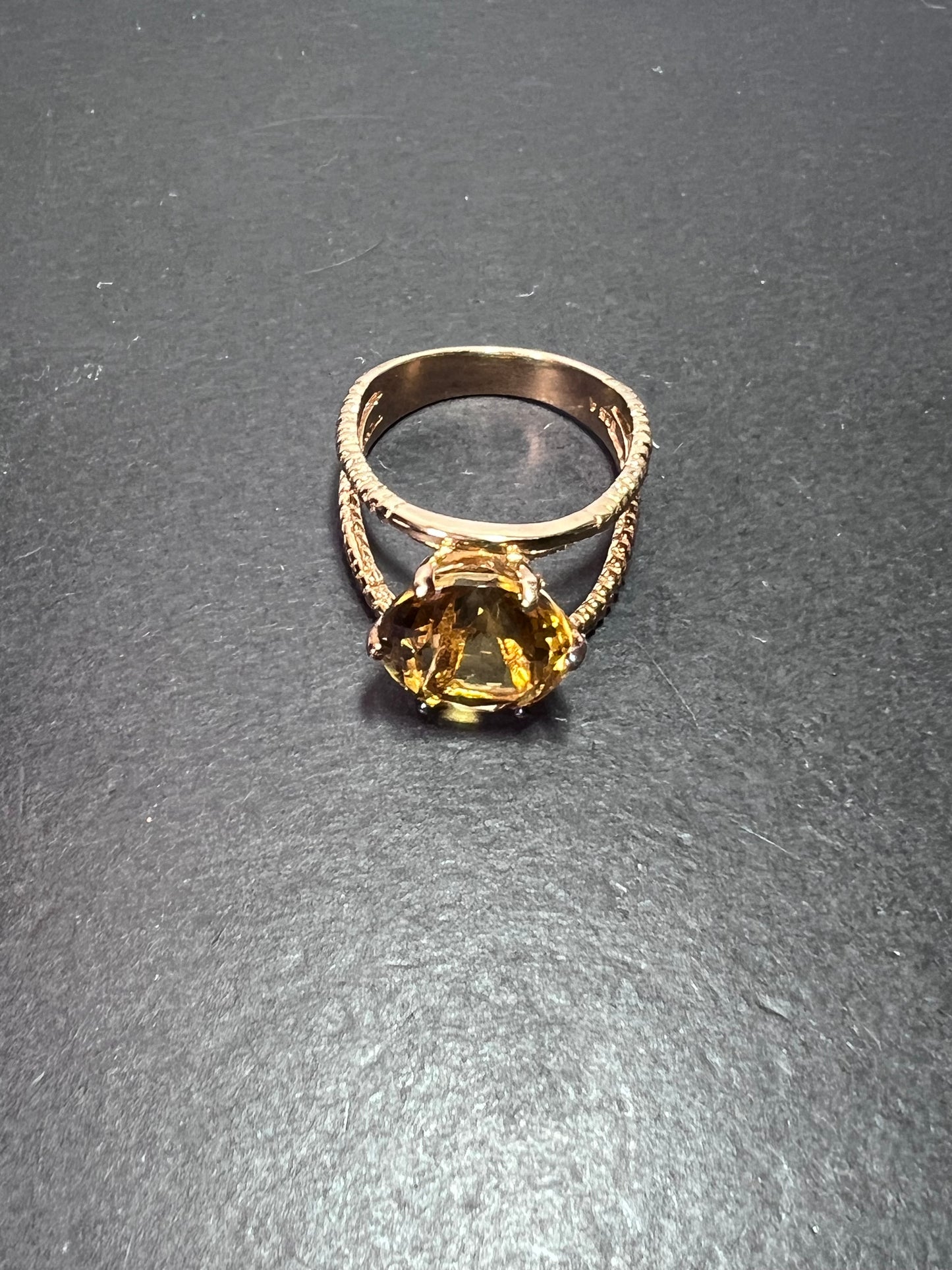 Golden spinel vermeil ring size 9