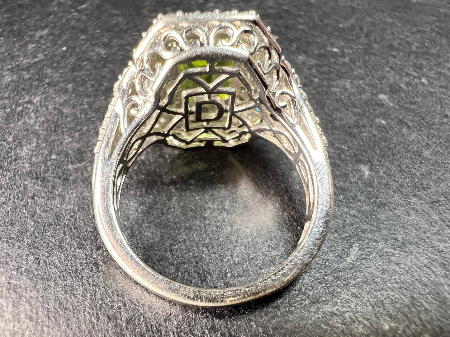 NEW Peridot Tsavorite Zircon Halo Ring 4.30ctw Sz 8