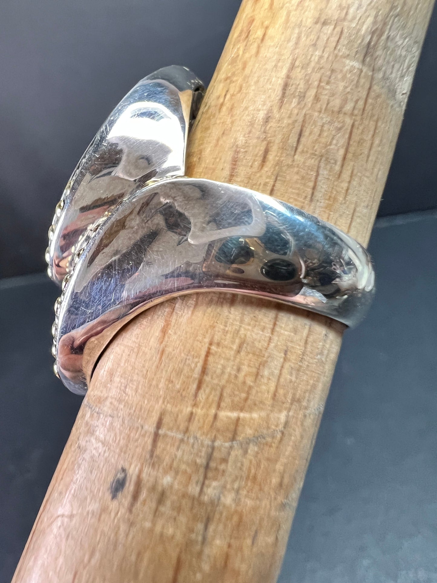 Samuel B Bali Sterling Silver Ring w 18K Gold Accents Size 6