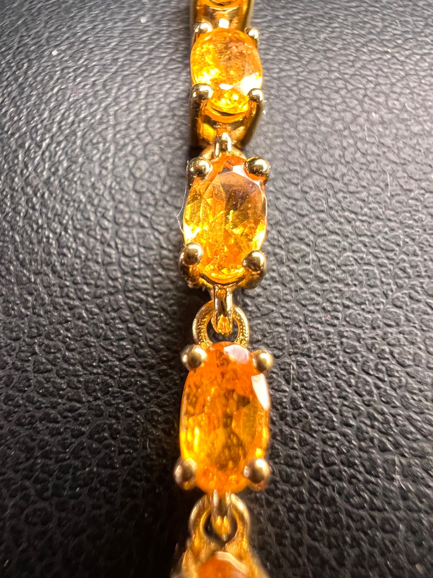 Yellow spessartine garnet tennis bracelet in gold over sterling silver