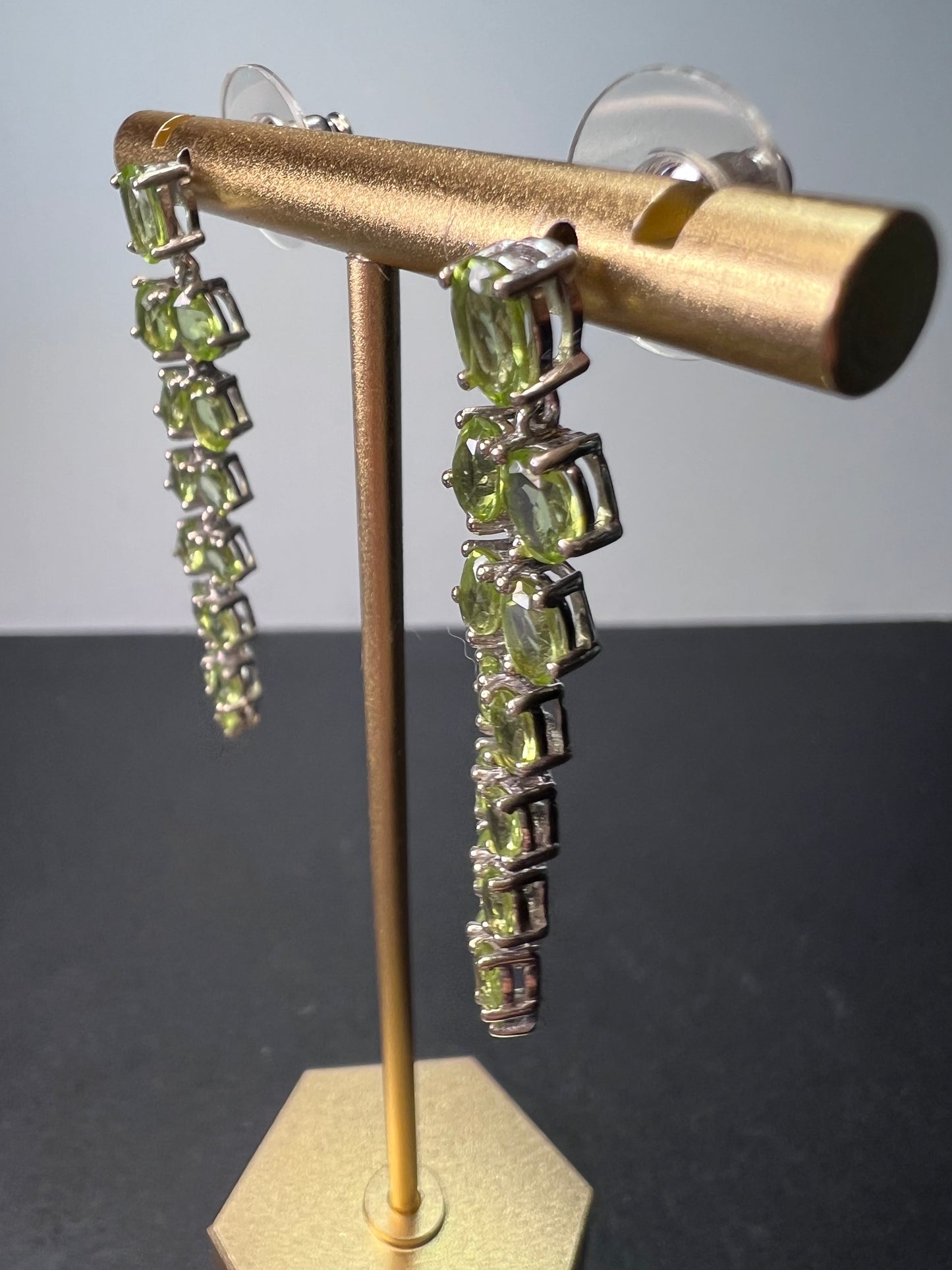 Peridot sterling silver chandelier earrings