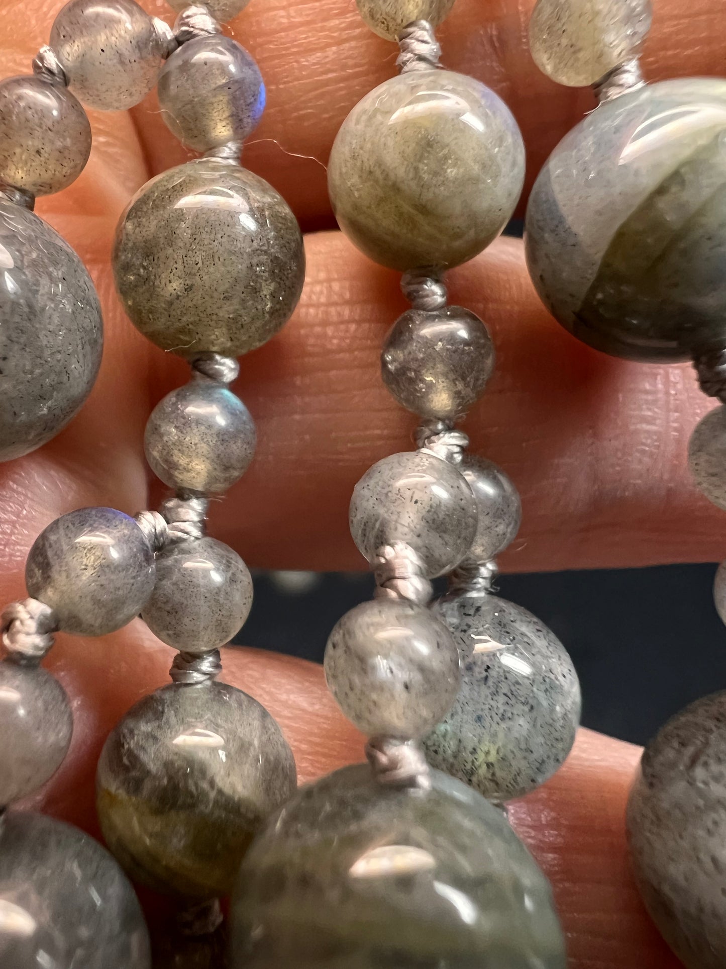 NEW labradorite bib statement necklace with sterling silver clasp