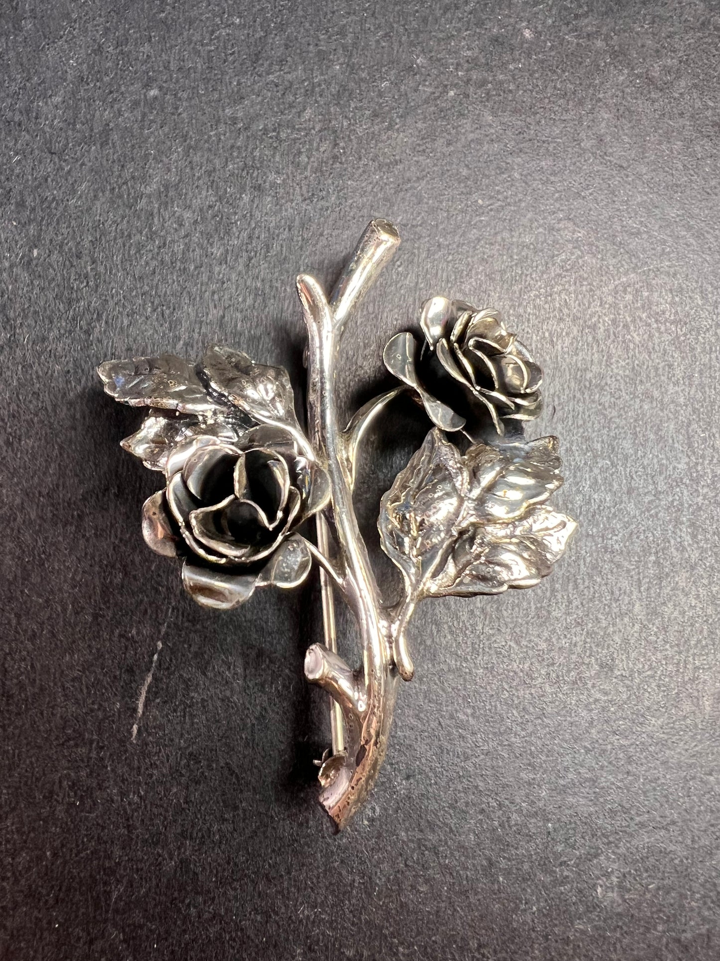 Vintage Danecraft sterling rose brooch pin
