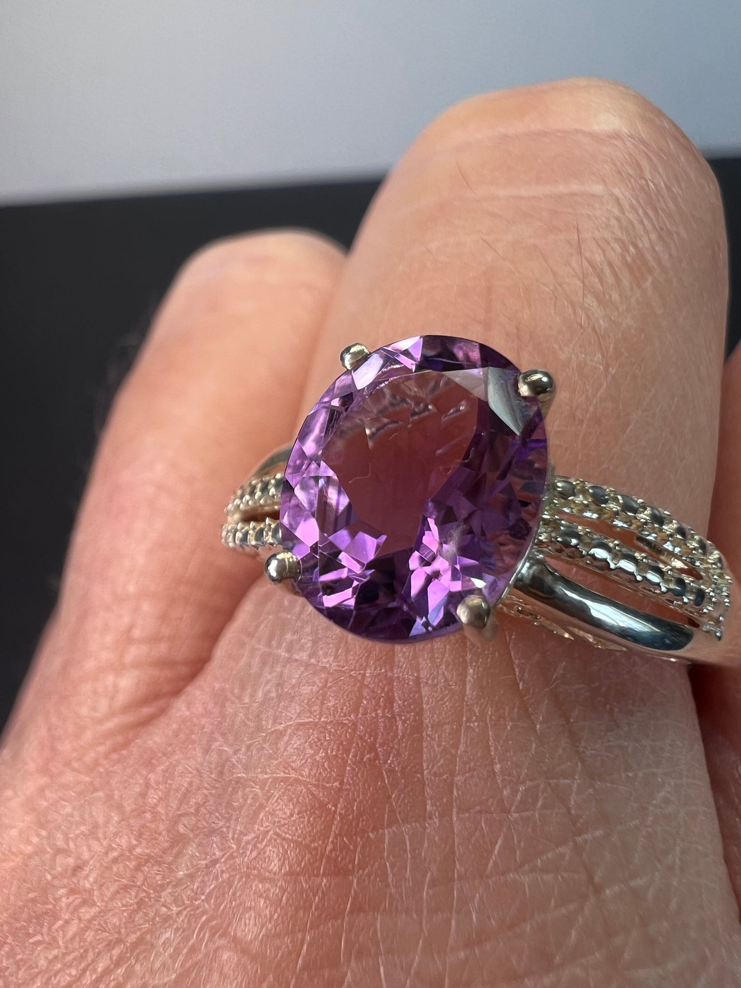 Amethyst sterling silver ring size 9