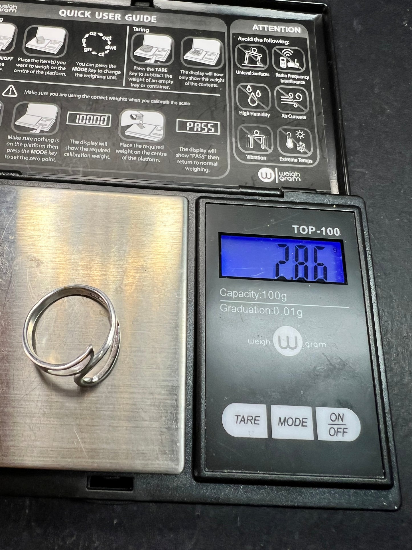 Sterling Silver Open Loop Modernist Ring Size 7.5