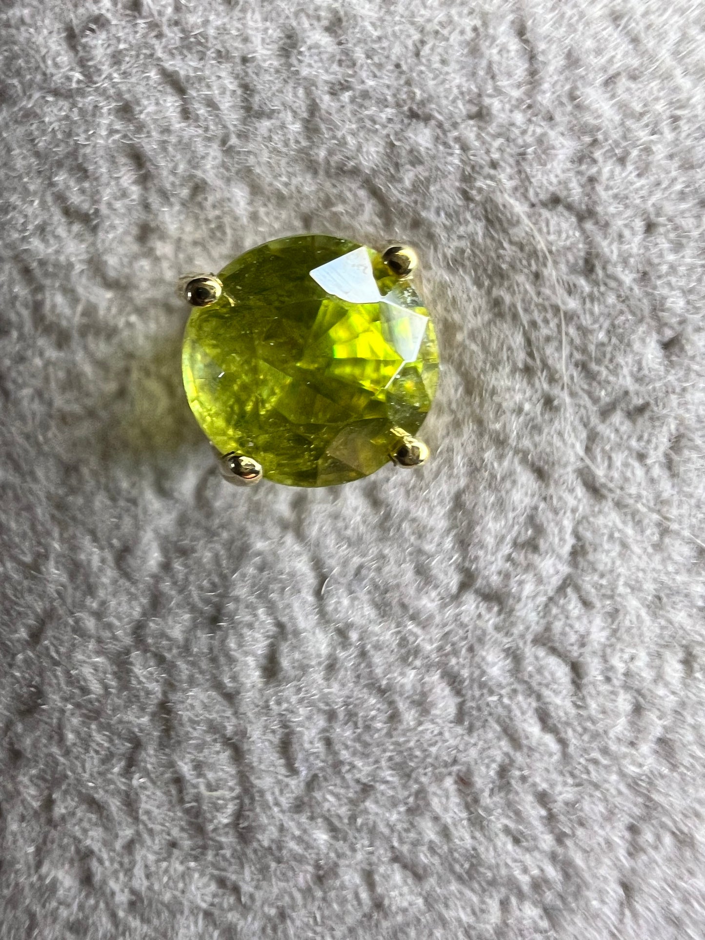 Rare Sphene Titanite Stud Earrings in 14k Yellow Gold