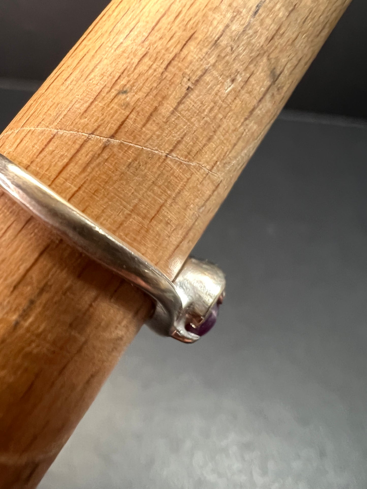 Vintage 14k white gold star ruby ring size 6