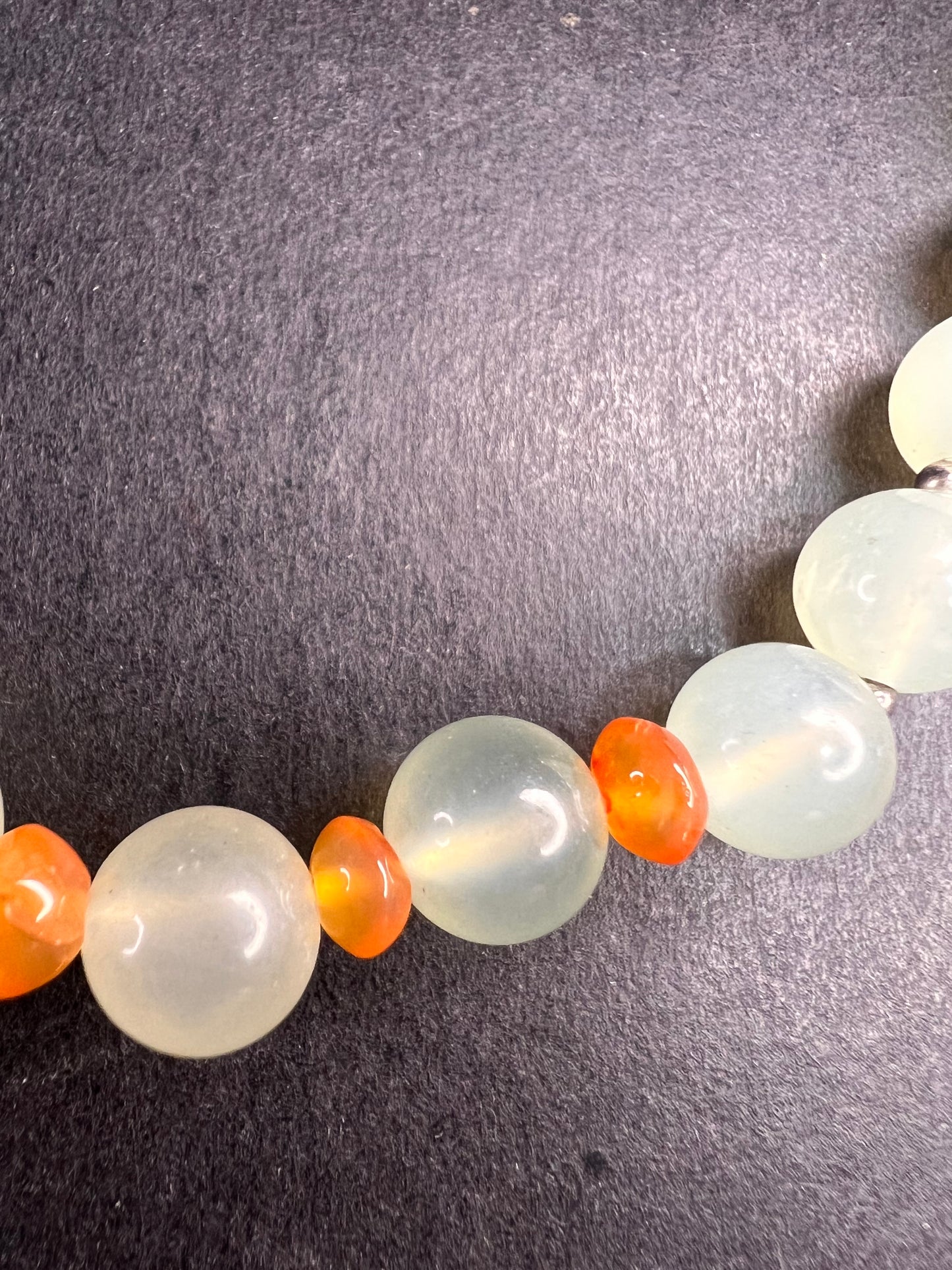 NEW serpentine and carnelian necklace with sterling silver clasp