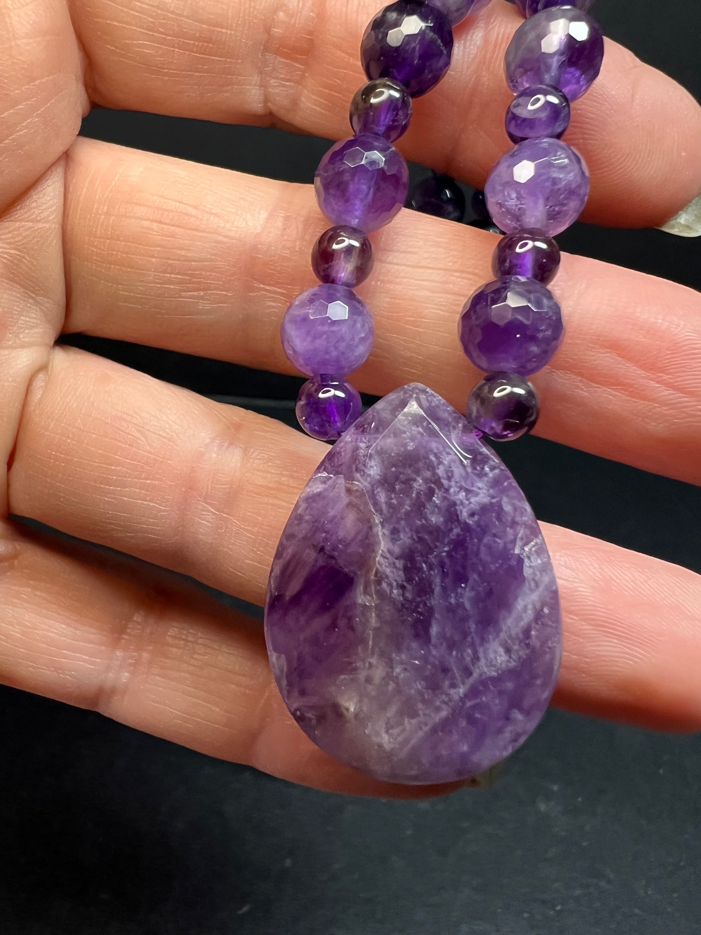 NEW amethyst necklace with sterling silver clasp