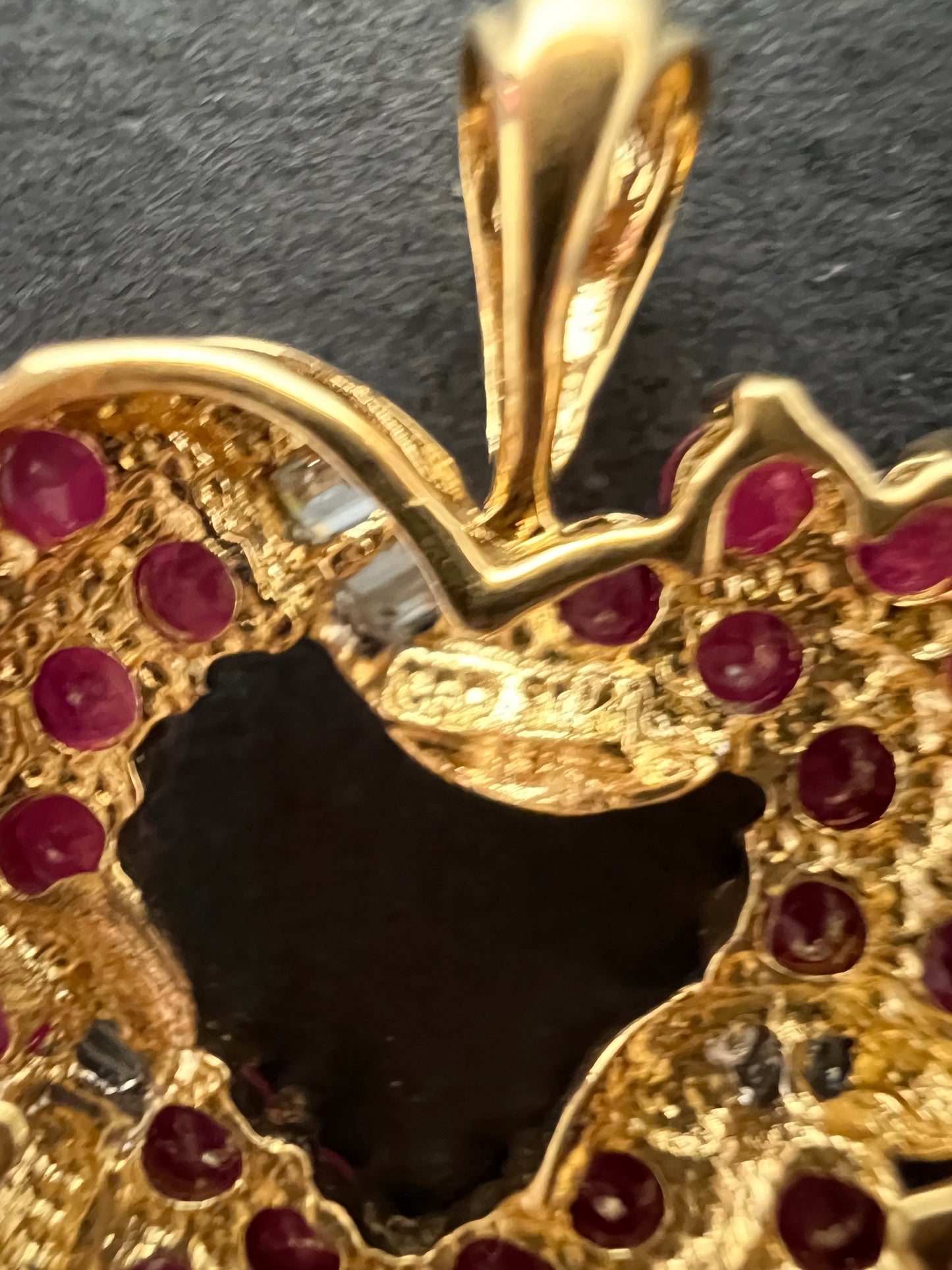 10k gold ruby and diamond heart pendant