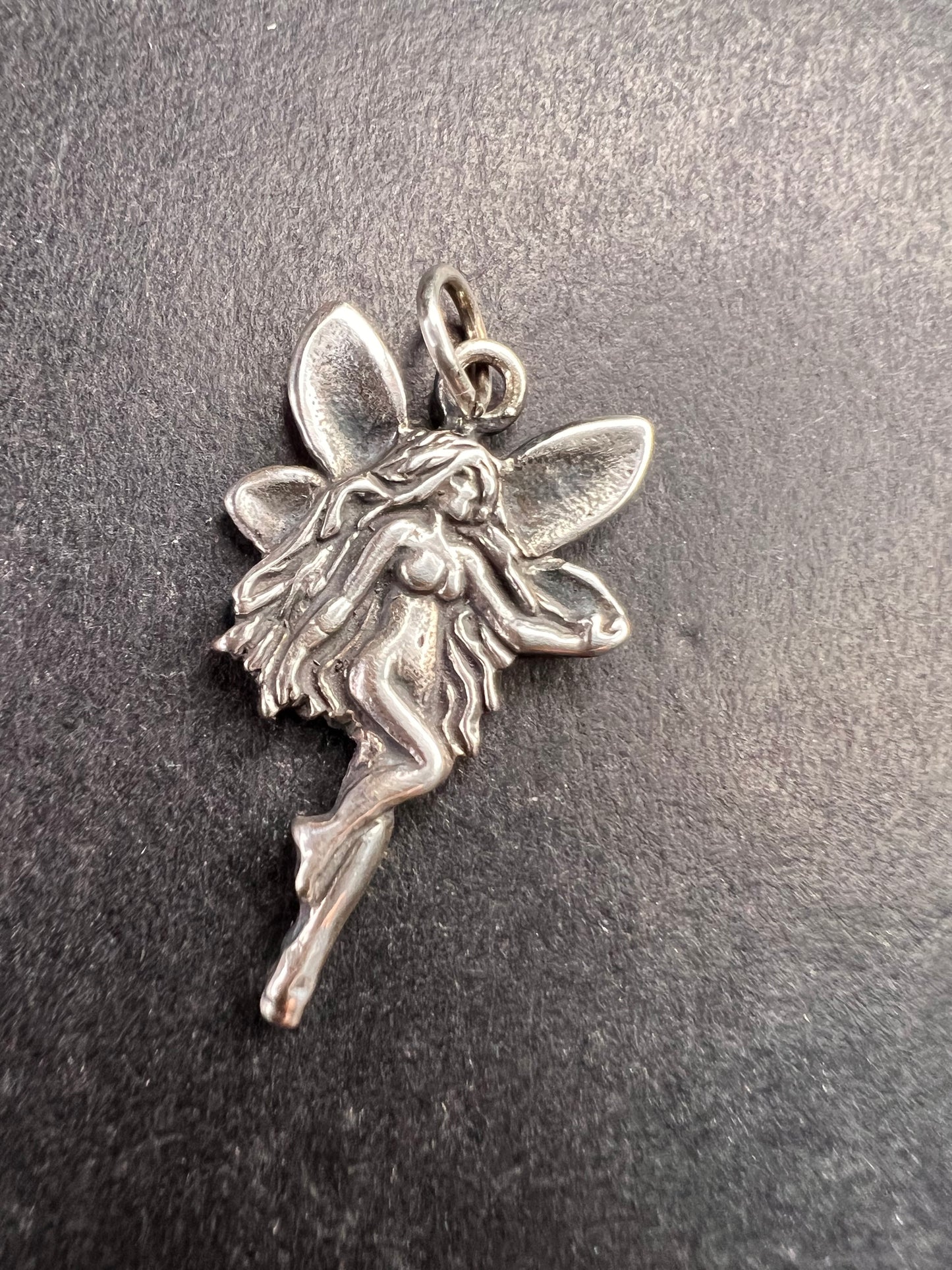 Vintage Sterling Silver Fairy Pendant 925 Fantasy Charm
