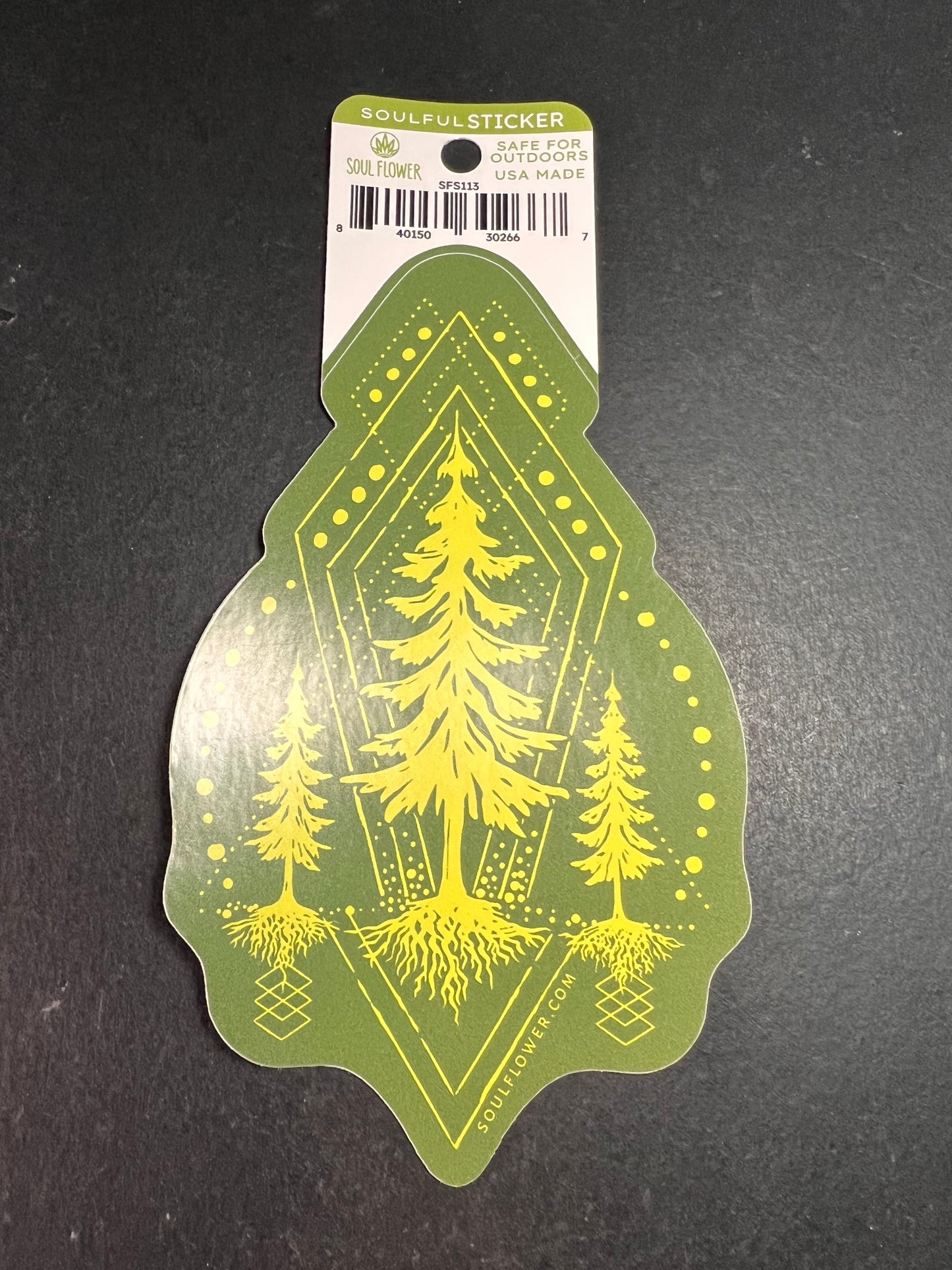 Soul Flower Evergreen Tree Forest Roots Vinyl Sticker – Outdoor Safe USA Made