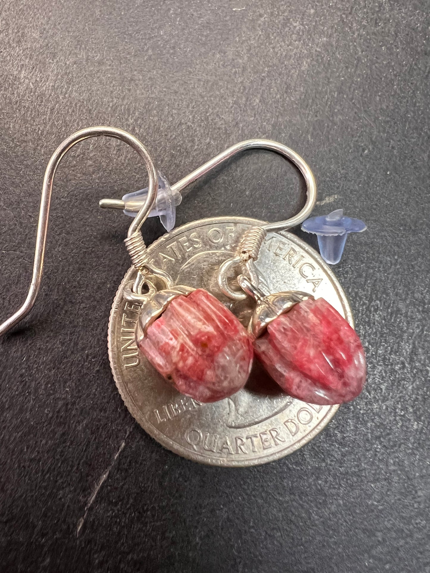 NEW Norwegian thulite sterling silver earrings