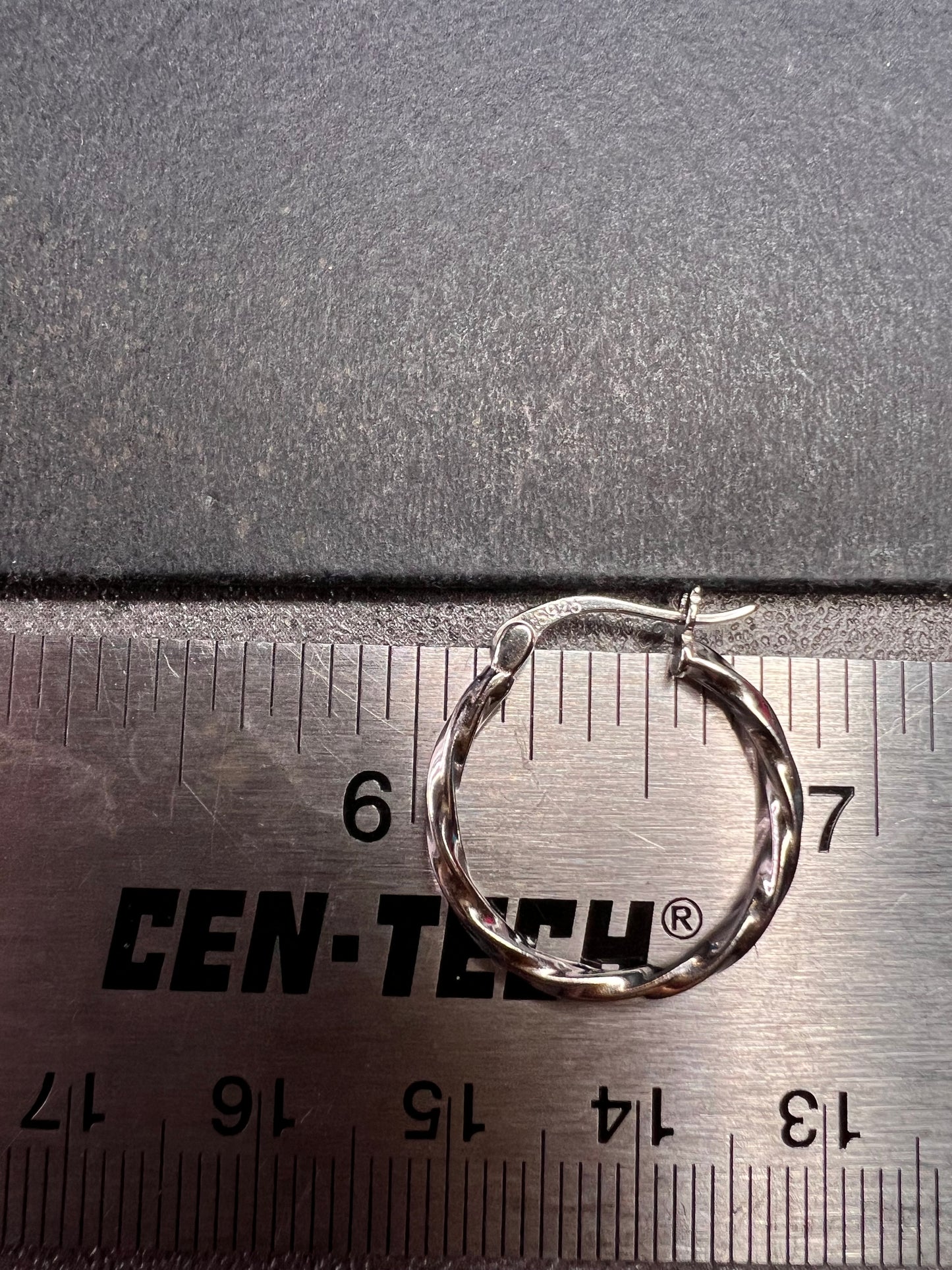 NEW sterling silver rhodium plate twisted hoop earrings