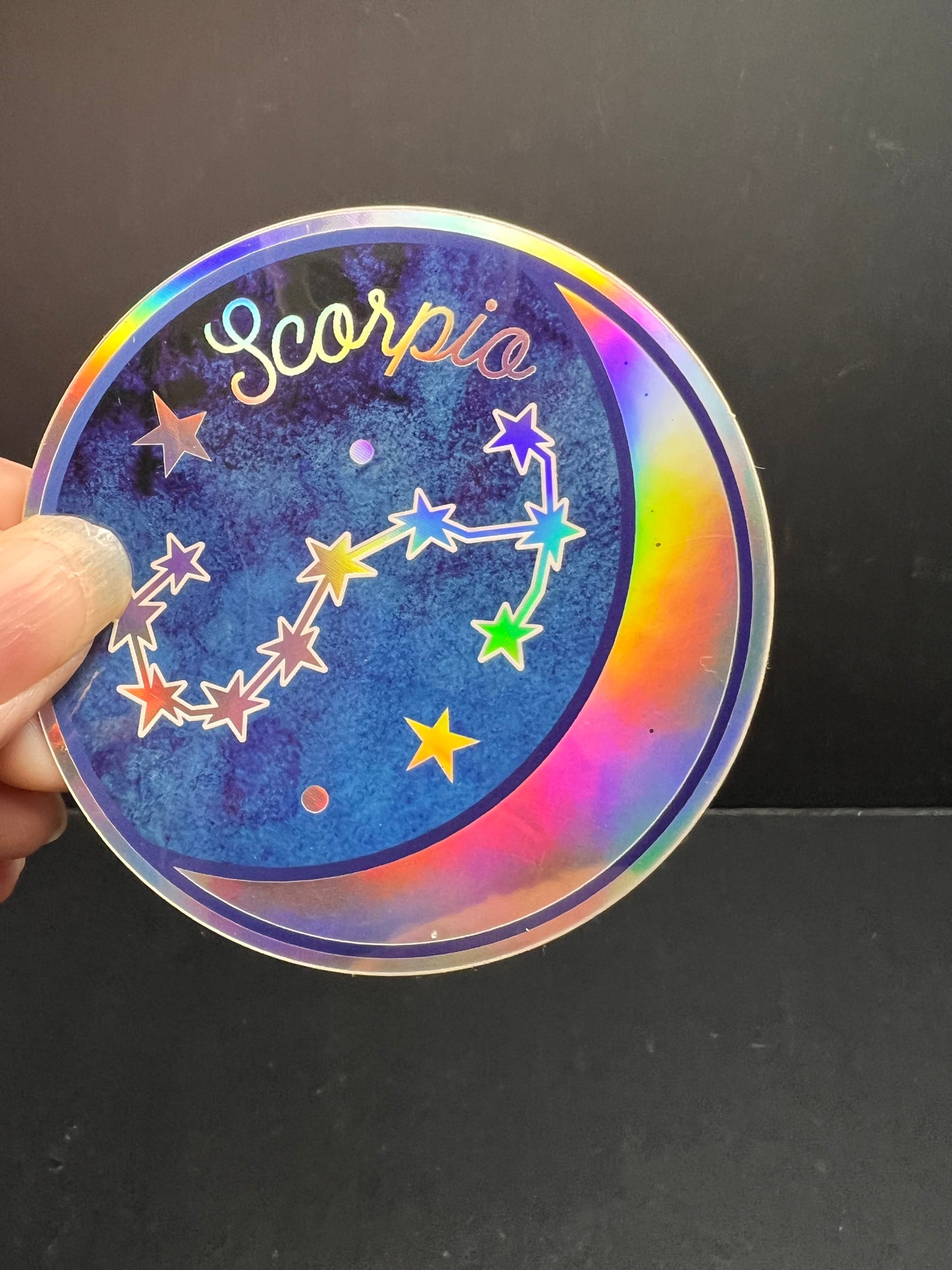 🌌 Scorpio Constellation Holographic Wildflower Sticker