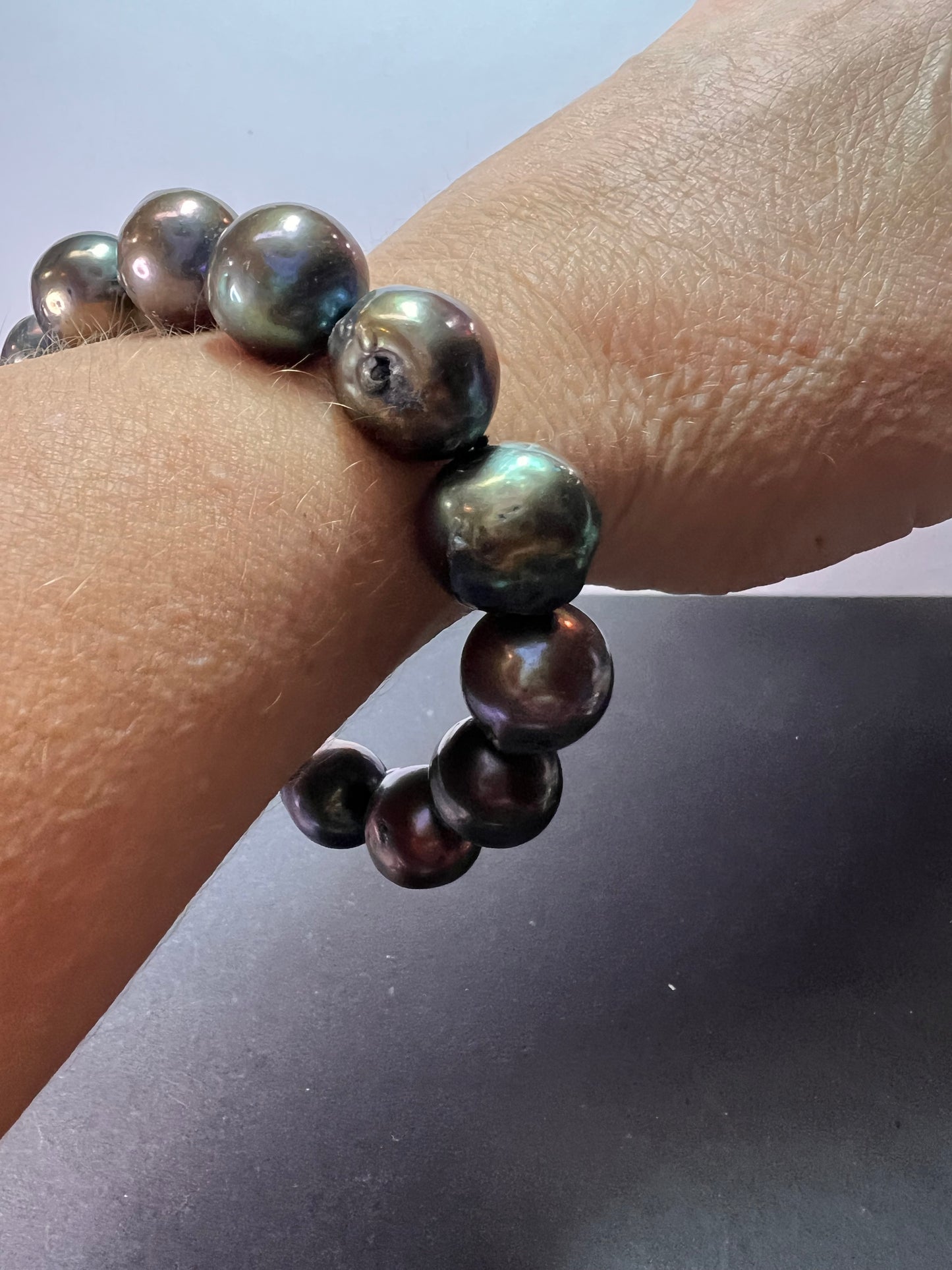 13-14mm Tahitian pearl bracelet with sterling silver clasp