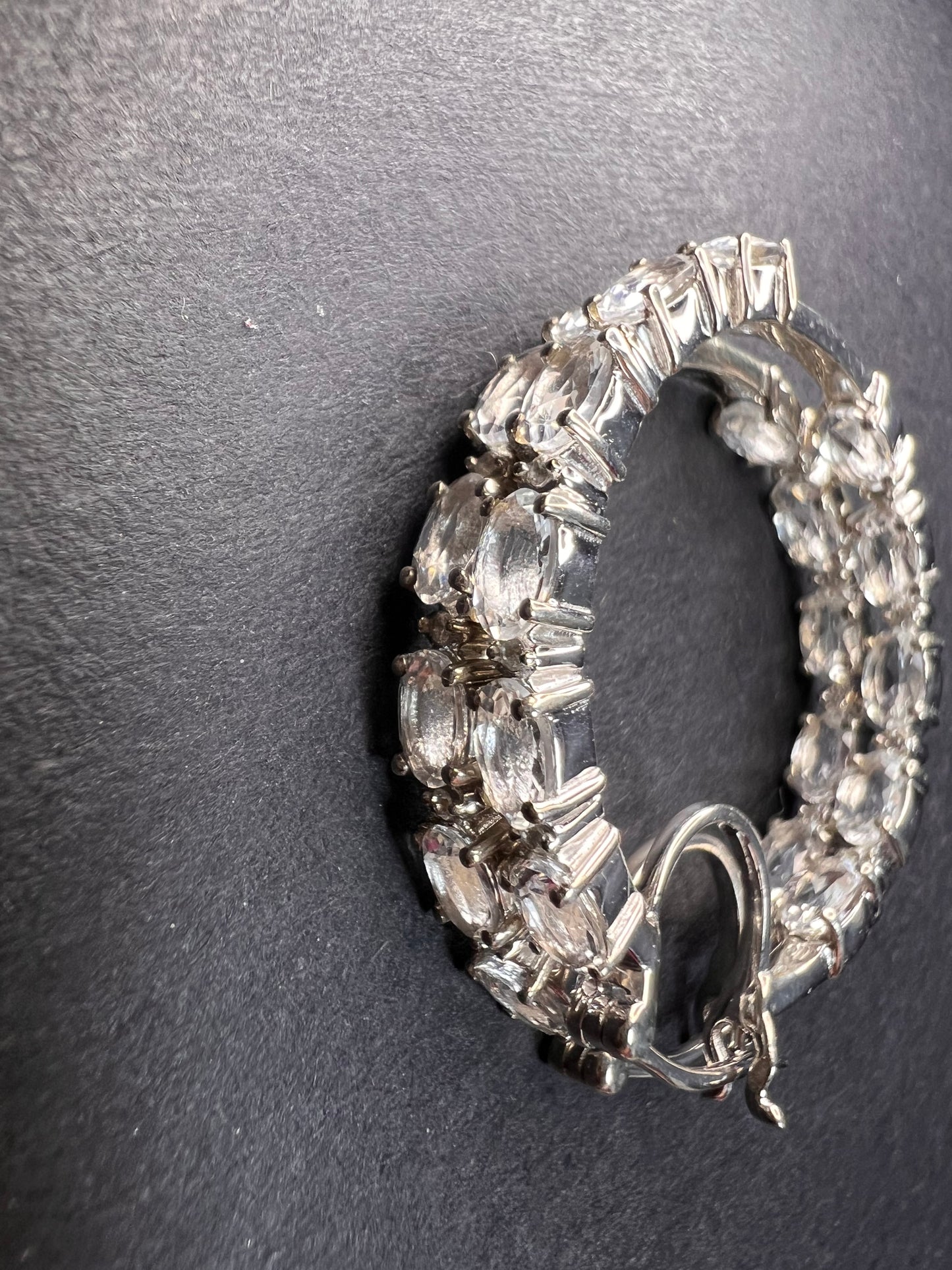 NEW Petalite and zircon inside out hoop earrings in platinum over sterling silver