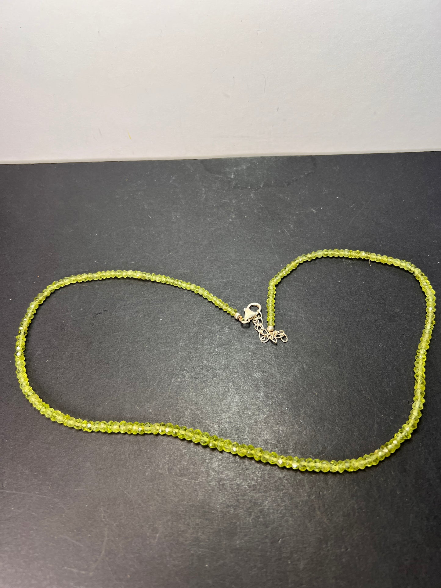 Faceted peridot and sterling necklace