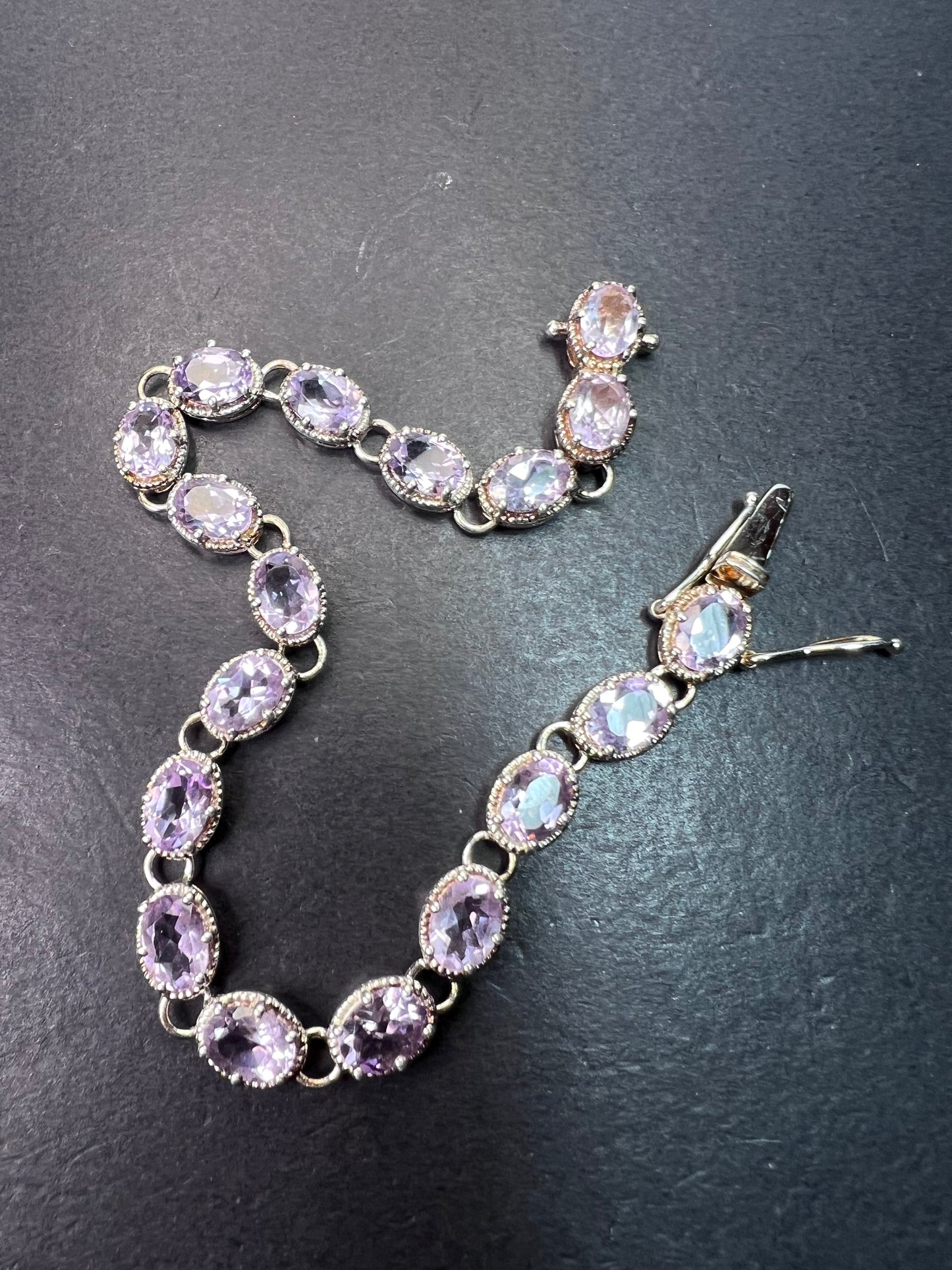 Rose de France amethyst sterling silver bracelet