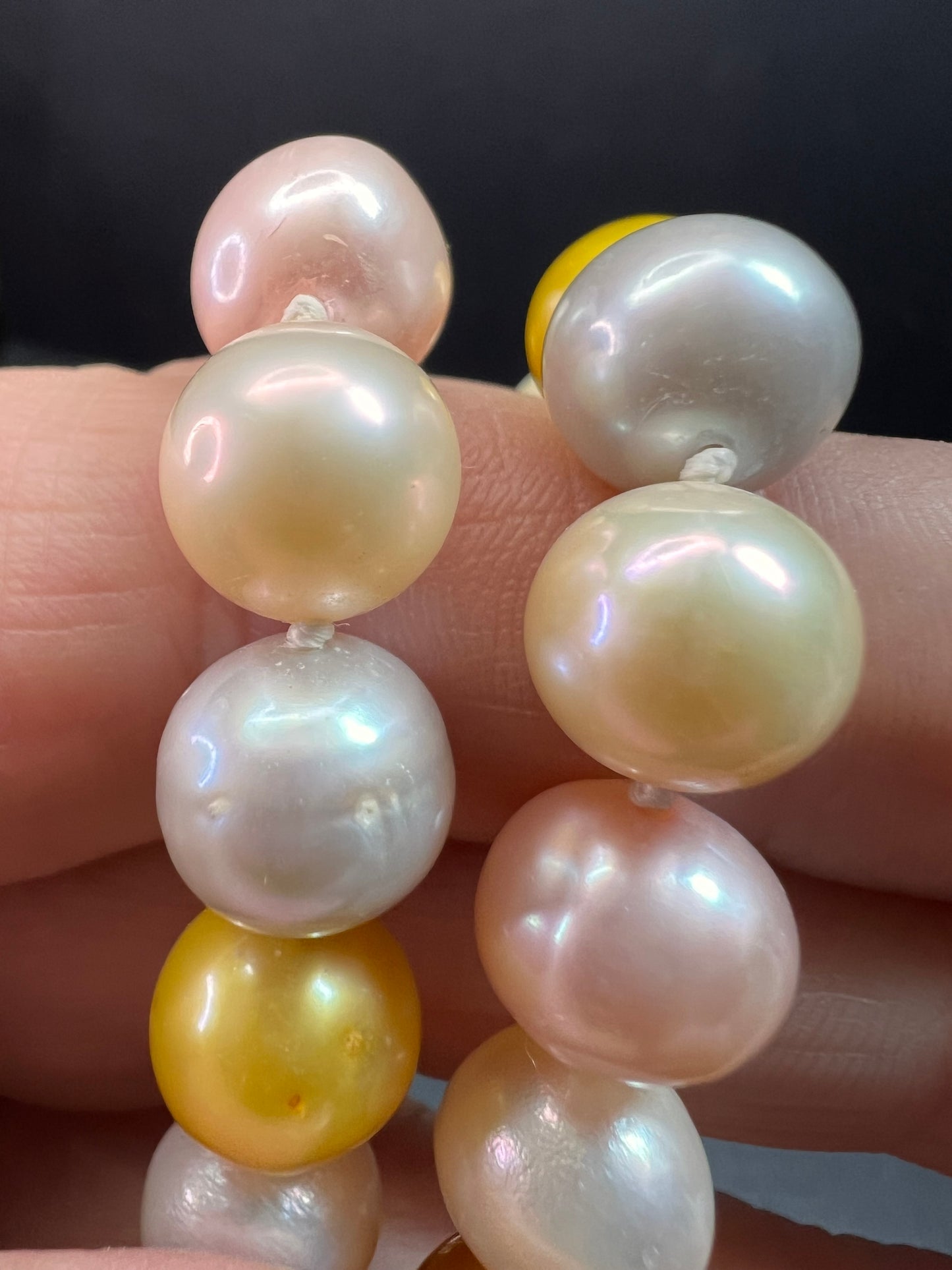 Multicolor Cultured Pearl Necklace 18” 925 WW Sterling Toggle Clasp