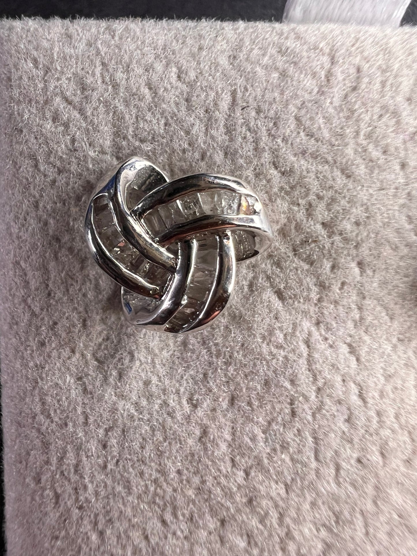 Diamond Celtic knot earrings in platinum over sterling silver .25ctw