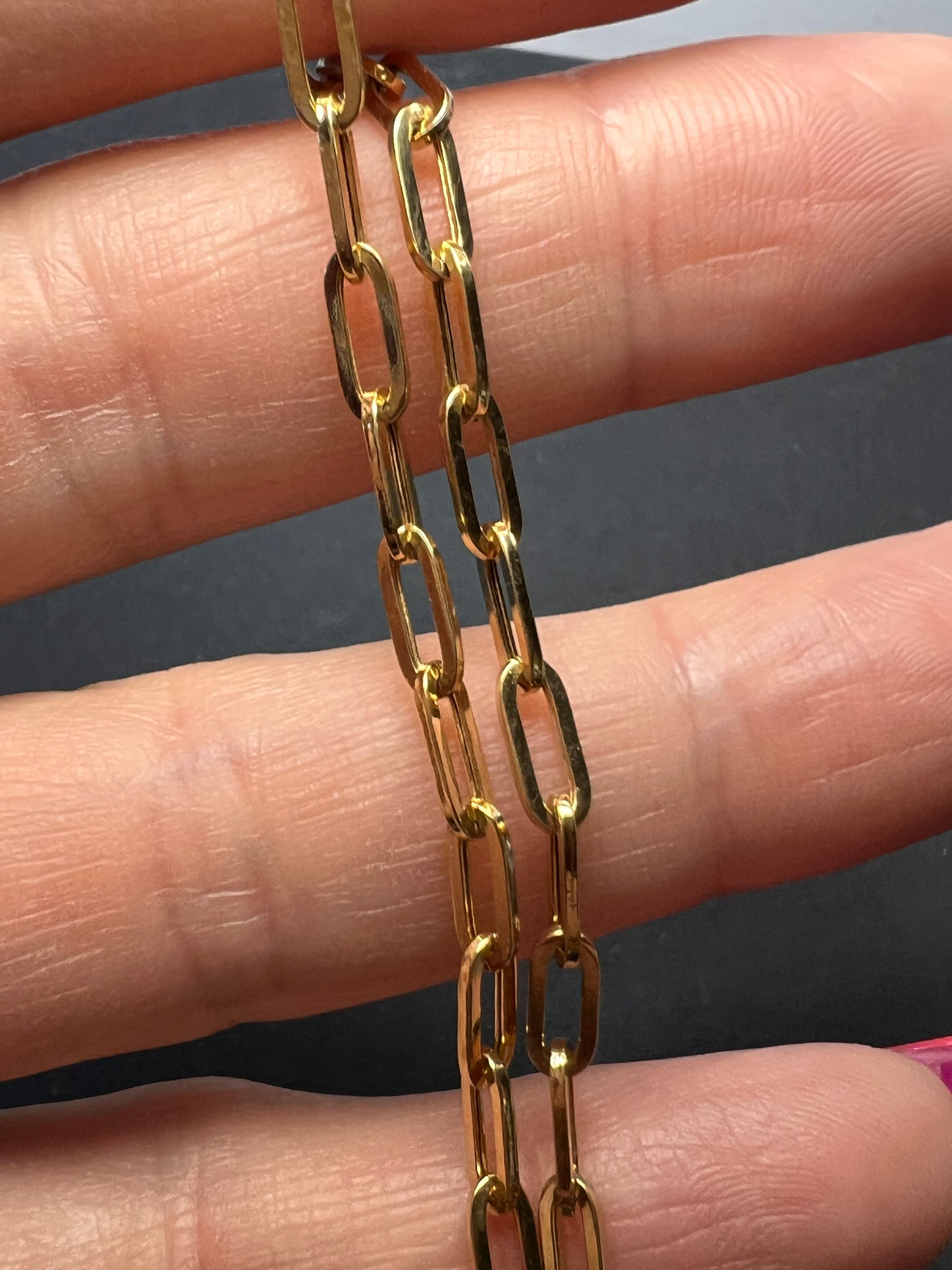 10K Yellow Gold Paper Clip Bracelet (7.50 In) 1.61 Grams