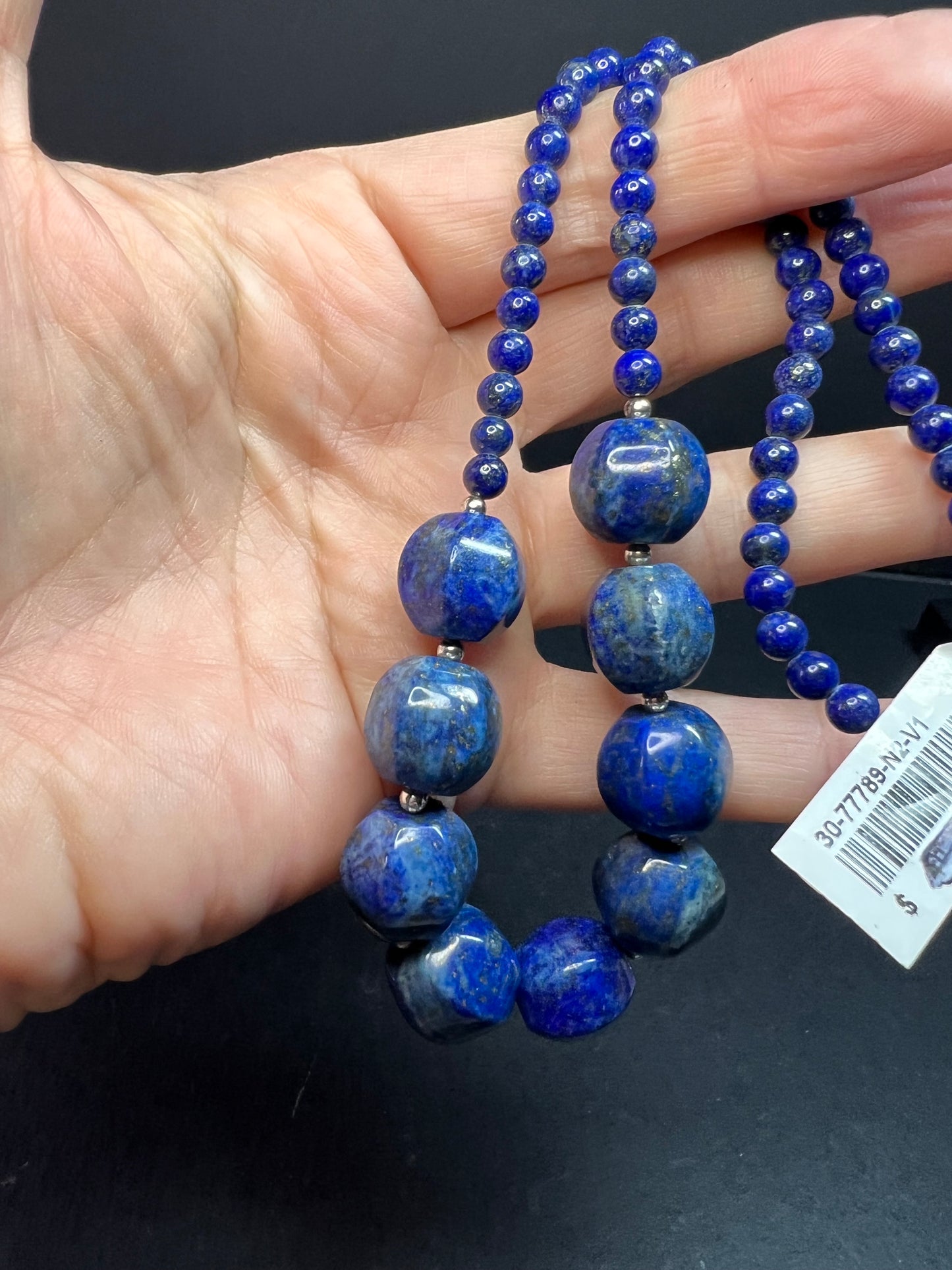 NEW lapis and sterling silver 18 inch necklace