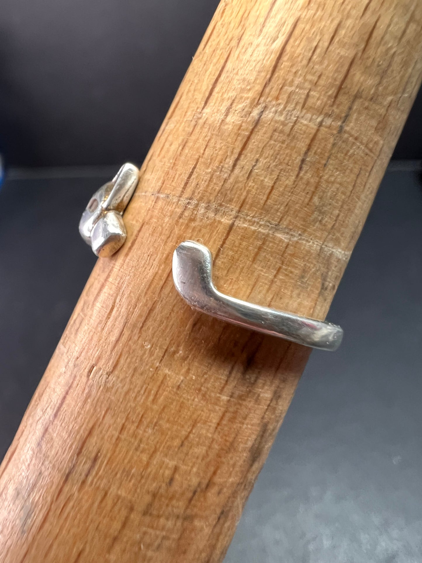 Vintage Sterling Silver Adjustable Cat Ring – Size 7