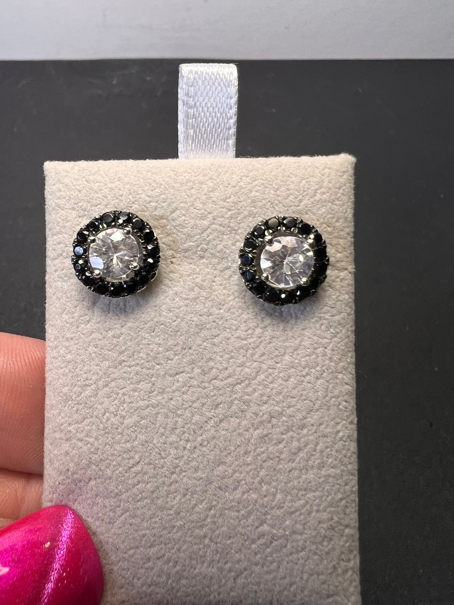 White Zircon Rhodium Over Sterling Silver Stud Earrings 4.13ctw