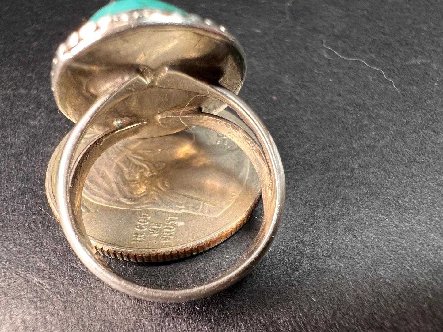 Vintage Handmade Sterling Silver Turquoise Ring – Size 6 – Southwestern Artisan Jewelry