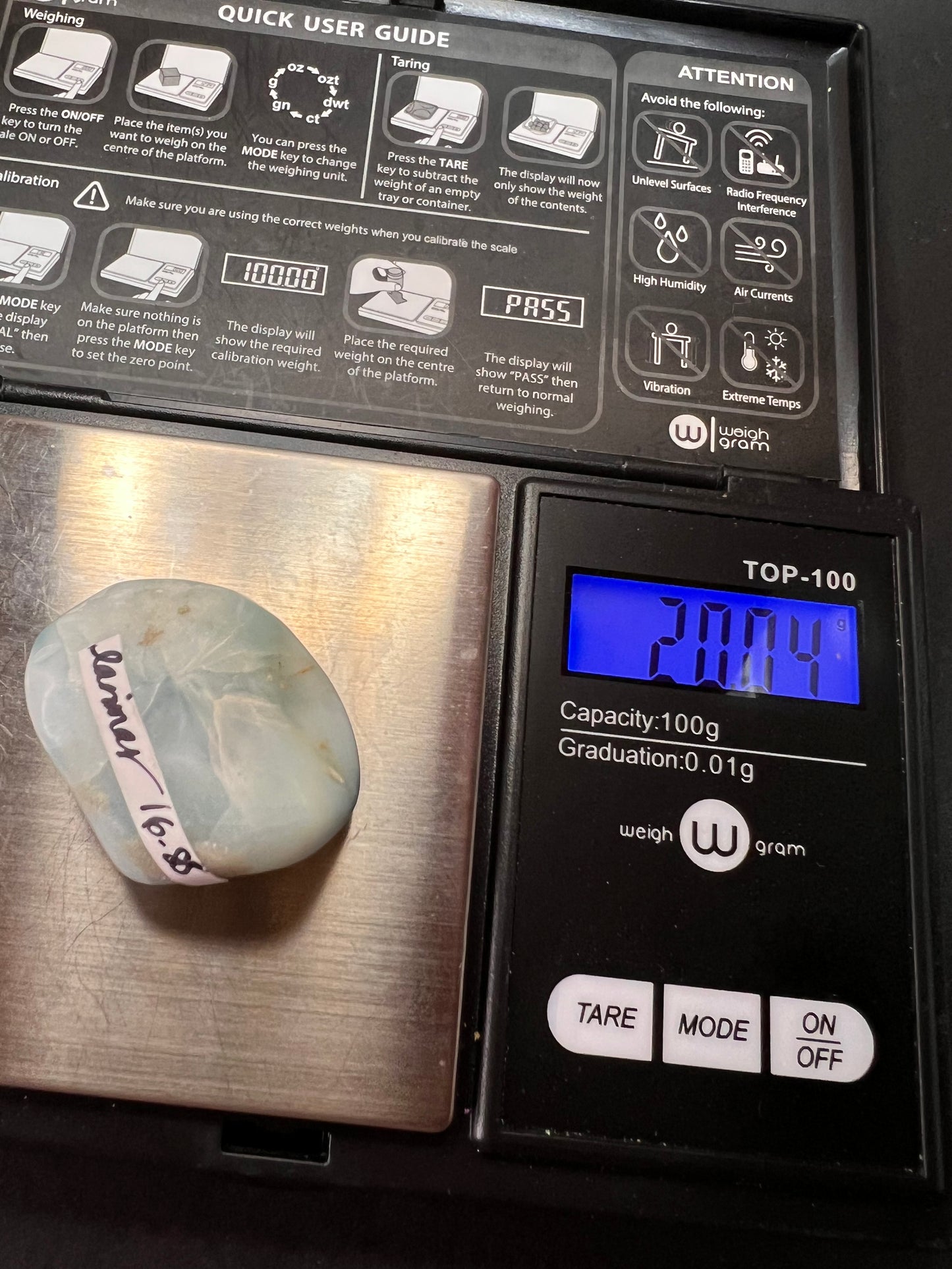 Larimar tumble 20.04 grams