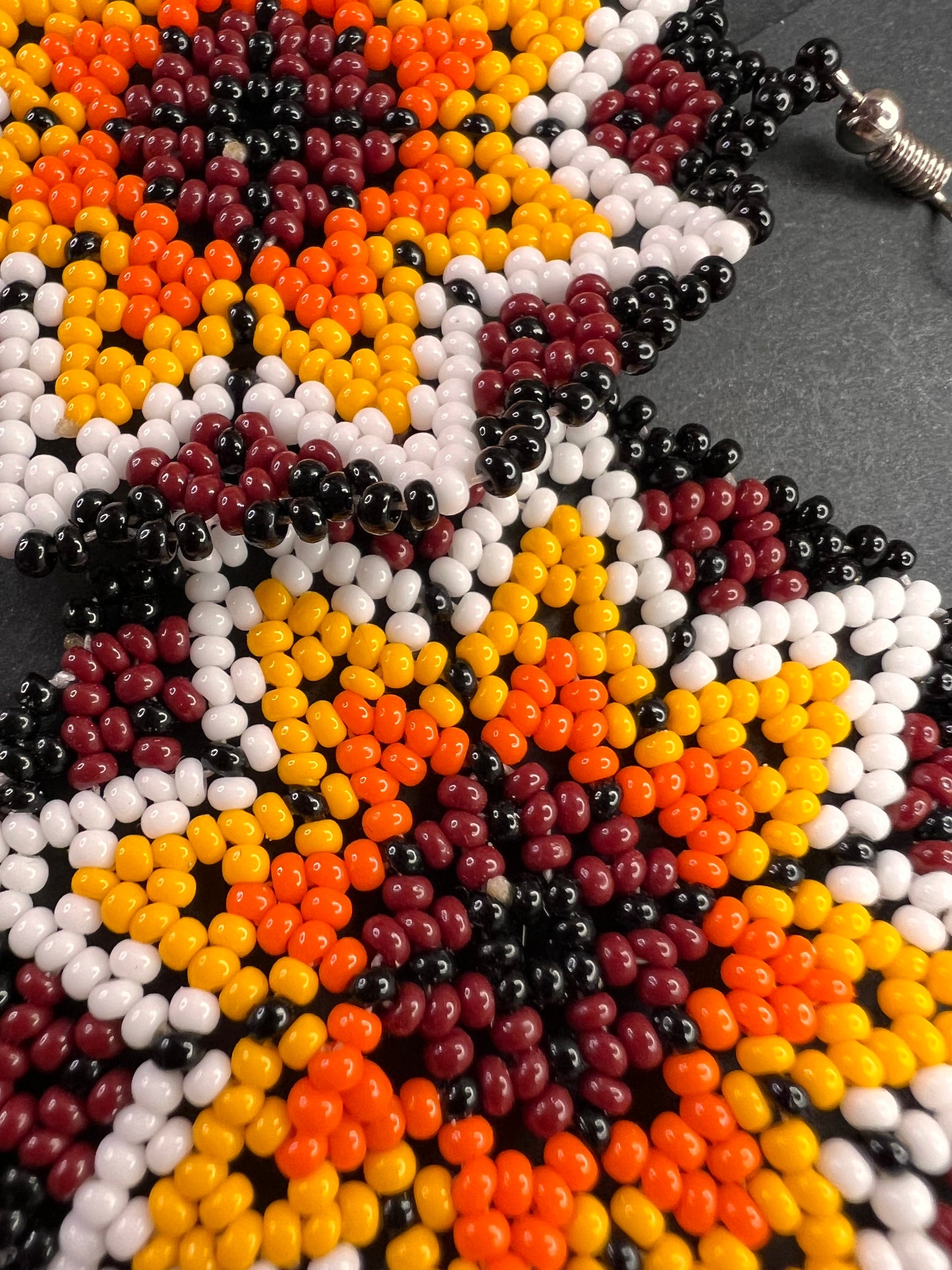 NEW Sunburst star seed bead southwest style dangling earrings