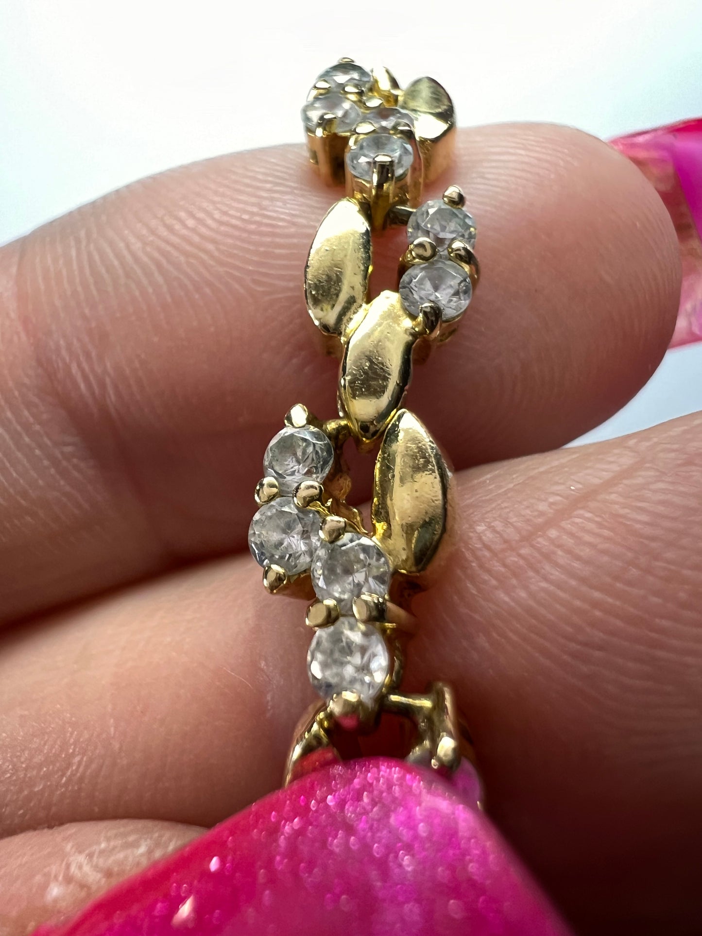 Vintage CZ bracelet in gold over sterling silver