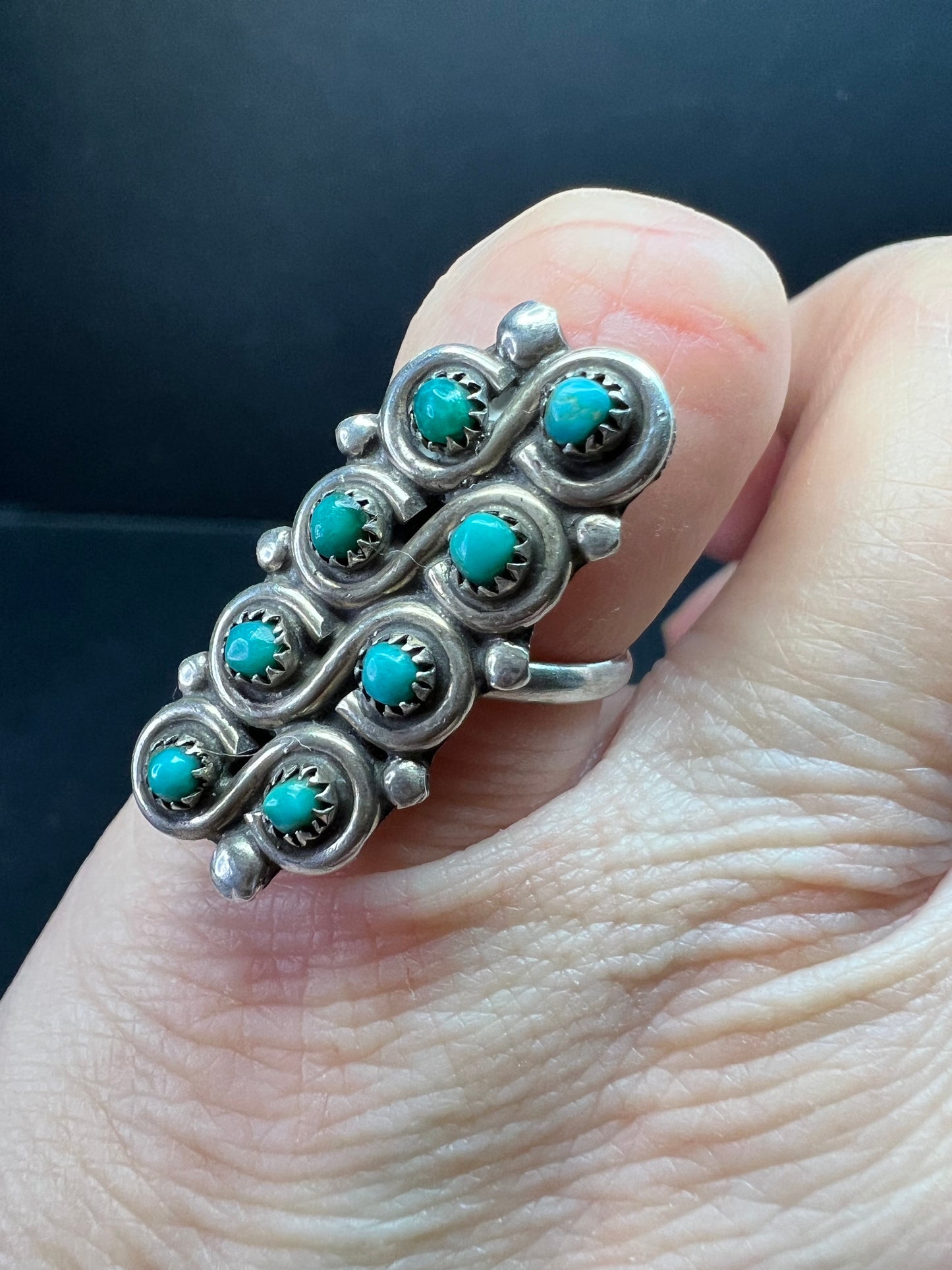 Vintage Sterling Silver Turquoise Ring Size 5 Southwest