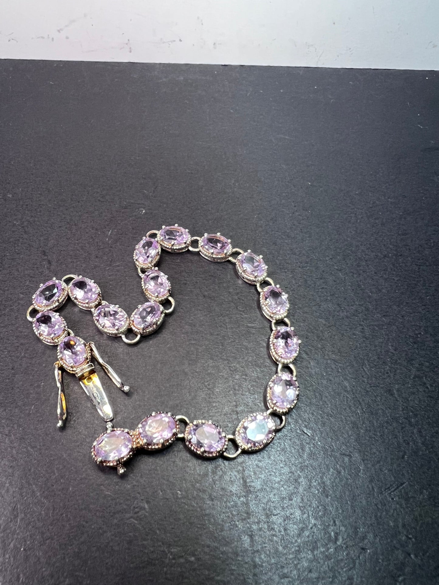 Rose de France amethyst sterling silver bracelet