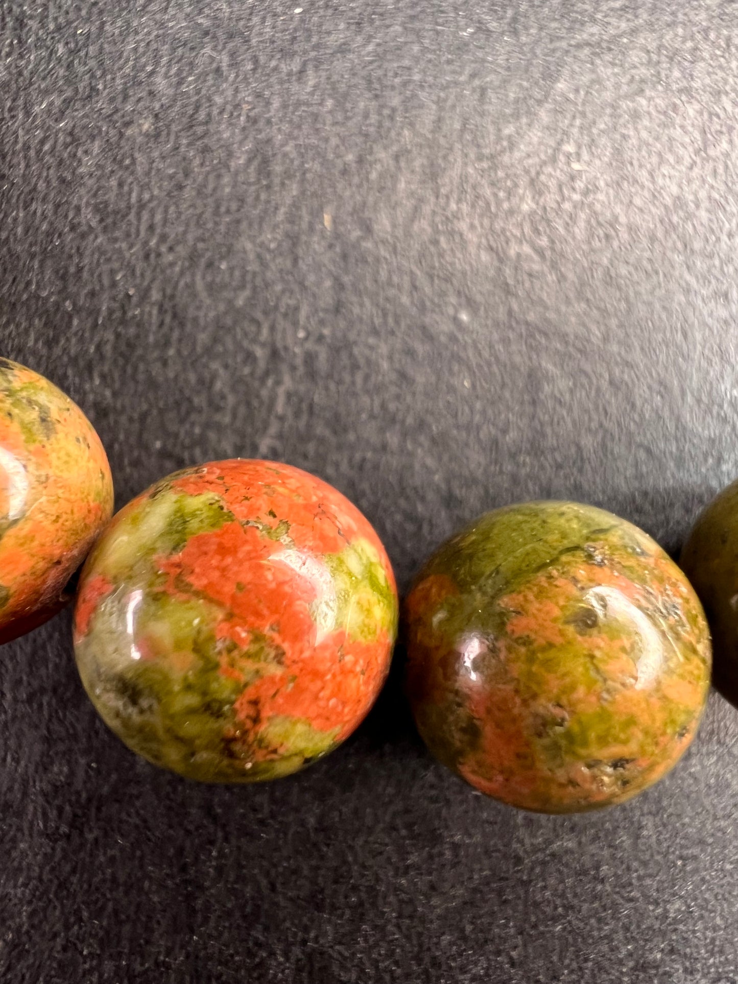 NEW unakite beaded necklace with sterling silver clasp