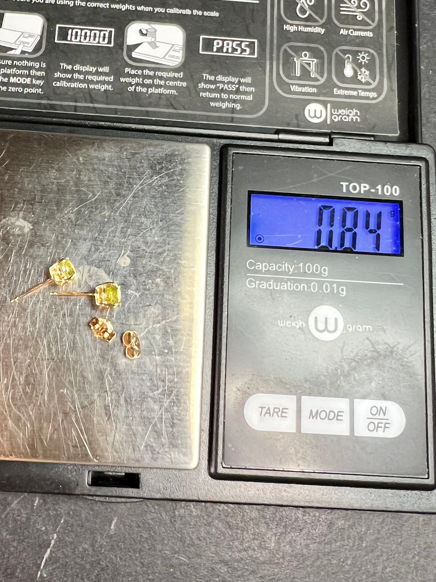 Rare Sphene Titanite Stud Earrings in 14k Yellow Gold