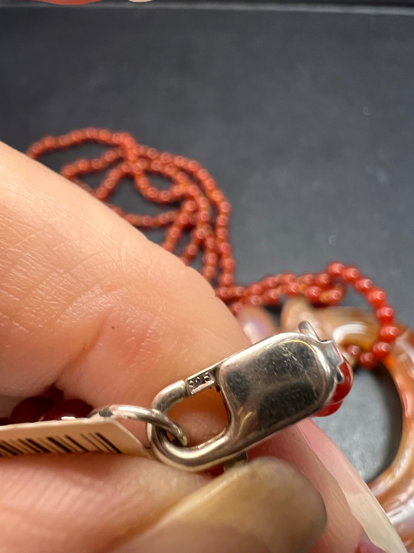 NEW Carnelian dragon pendant 32 inch necklace