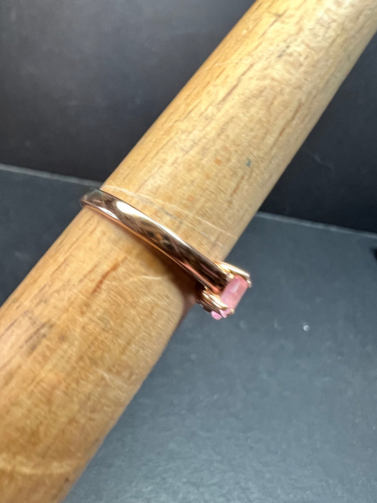 Pink Sapphire 925 Gold Vermeil Ring Size 7