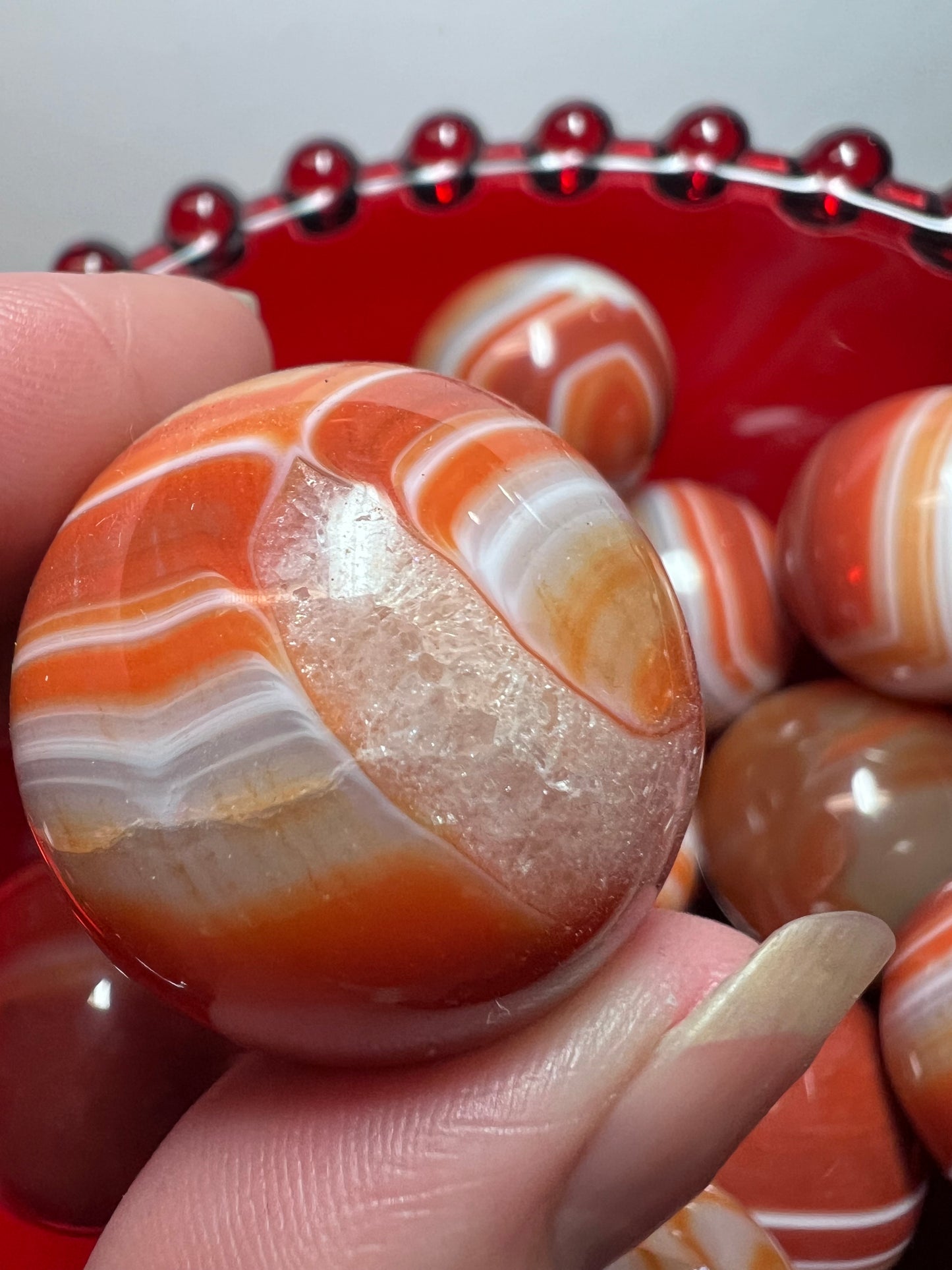 Banded carnelian small spheres